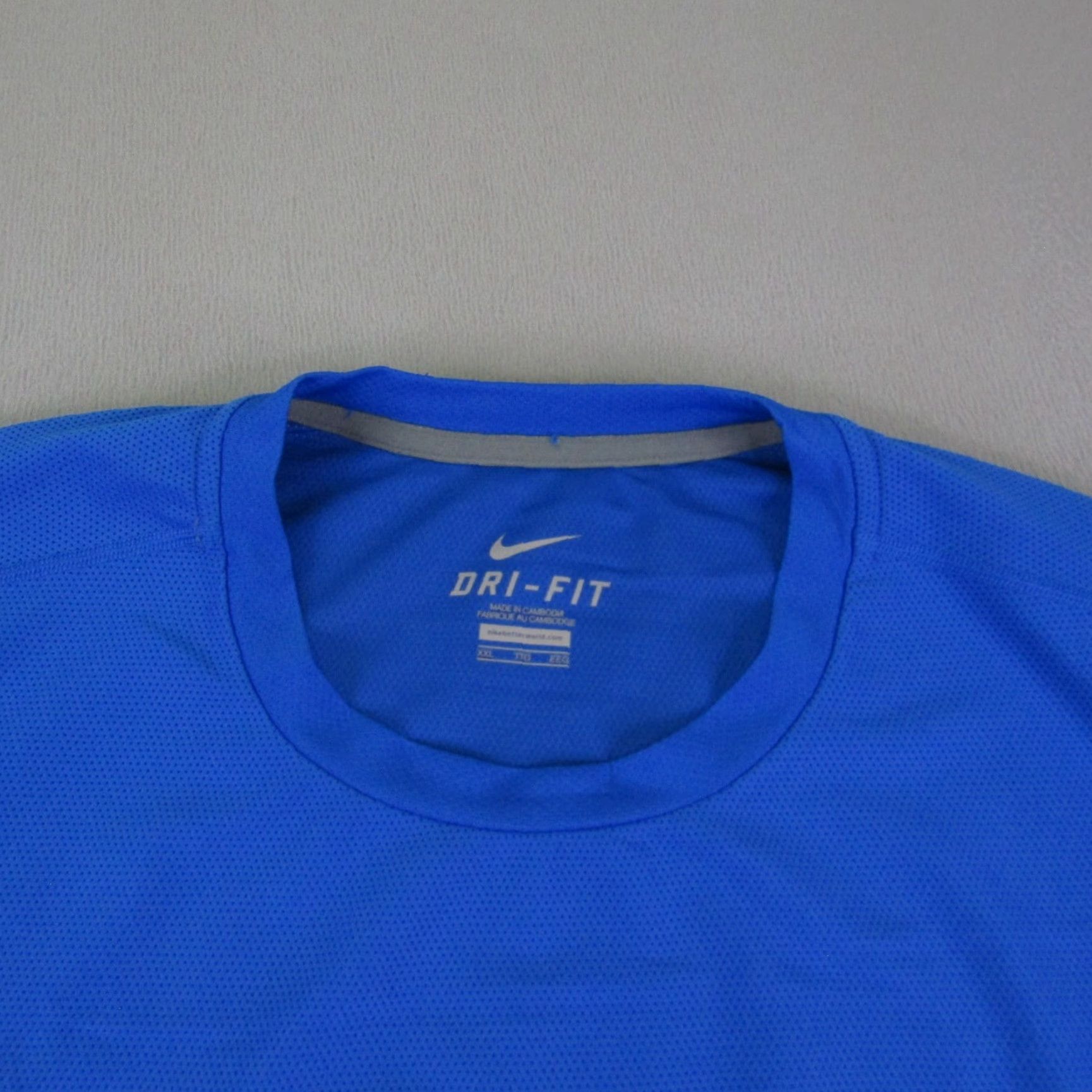 Nike Nike Dri-Fit Shirt Mens 2XL Blue White Nike Logo Tennis Pullover Short Sleeve Crew Neck Activewear Casual Sports 2015 Nadal Rogers Cup Size US XXL / EU 58 / 5 - 2 Thumbnail