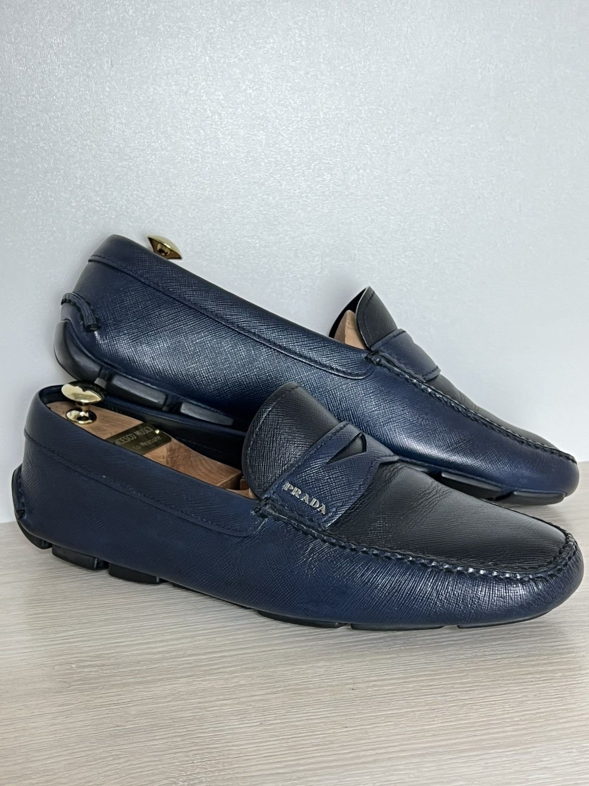 Prada Prada Saffiano Bi-Color Driving Loafers 2DD001 Size US 9.5 / EU 42-43 - 1 Thumbnail