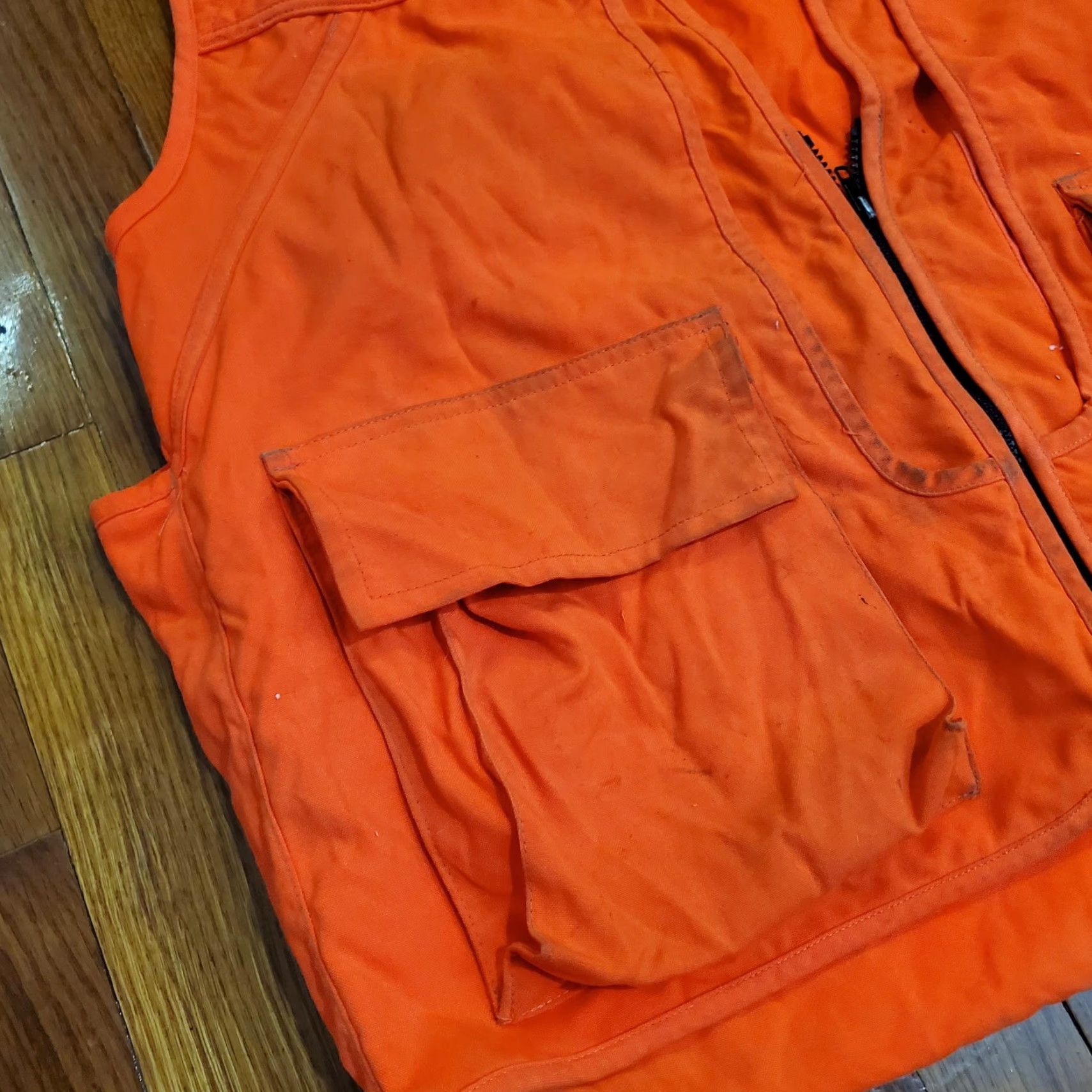 Vintage VINTAGE RedHead Vest Mens L Orange Canvas Blaze Hunting Quilted Made USA 80s Size 42R - 2 Thumbnail