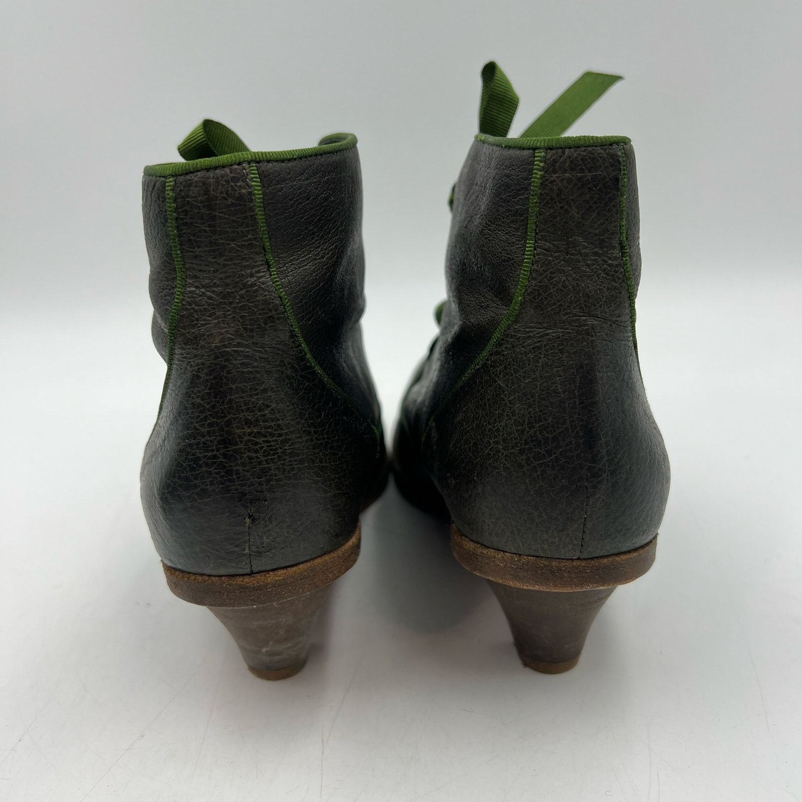 Other Tracey Neuls Green Leather Ankle Booties TN29 Size US 7.5 / IT 37.5 - 10 Thumbnail