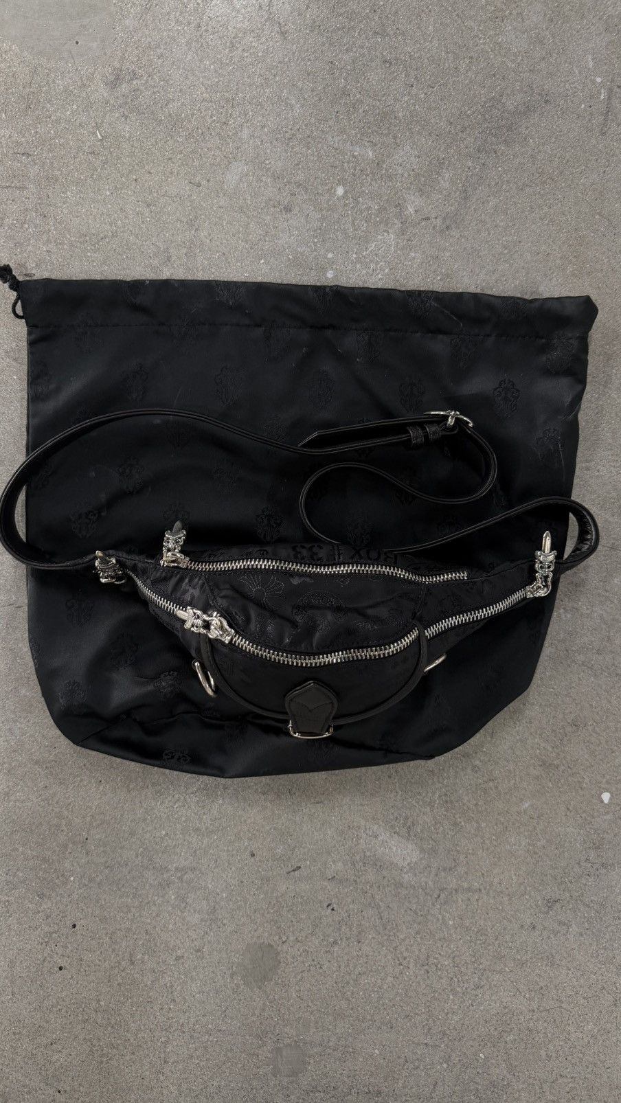 Chrome Hearts RARE! Chrome Hearts Nylon Stencil Snatpack Waist Bag Size ONE SIZE - 3 Thumbnail