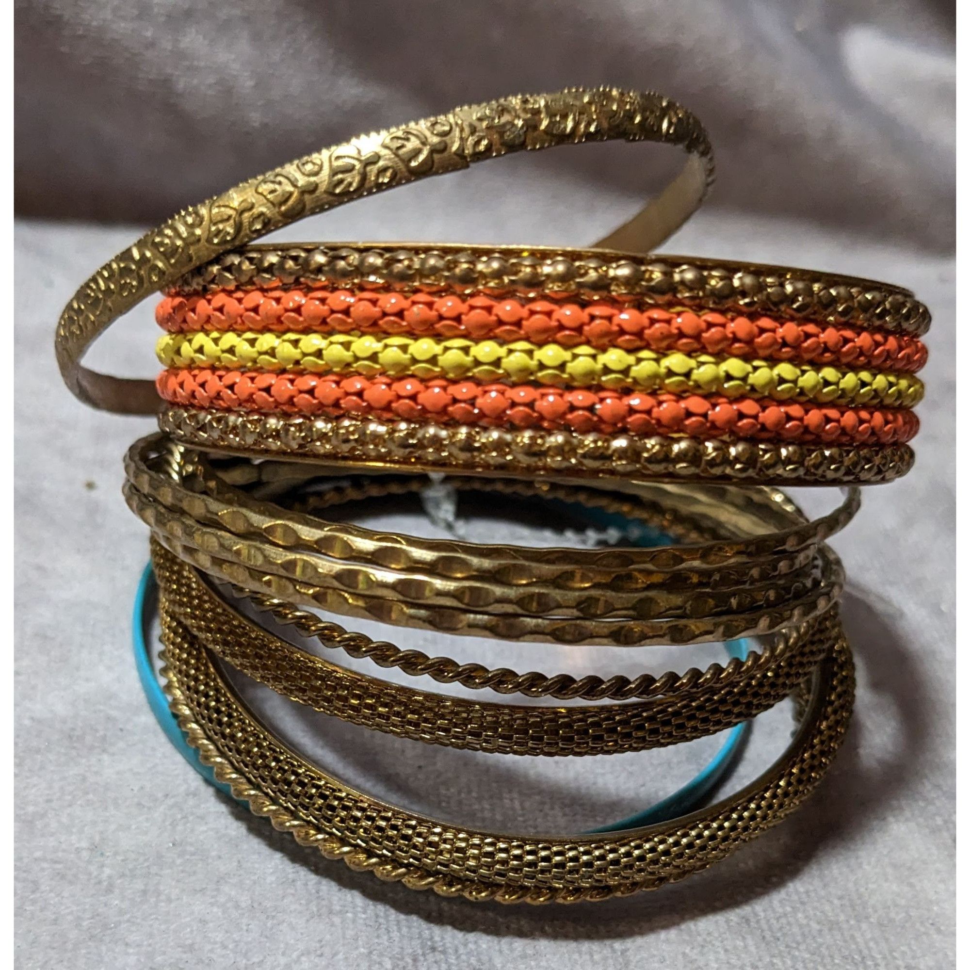 Other Gold Tone Orange And Blue Metal Bangle Bundle (11) Size ONE SIZE - 9 Thumbnail