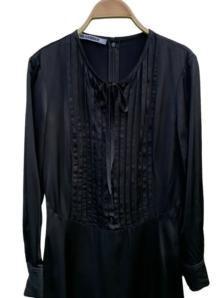 Jil Sander Jil Sander pleated detail viscose black dress Size XS / US 0-2 / IT 36-38 - 3 Thumbnail