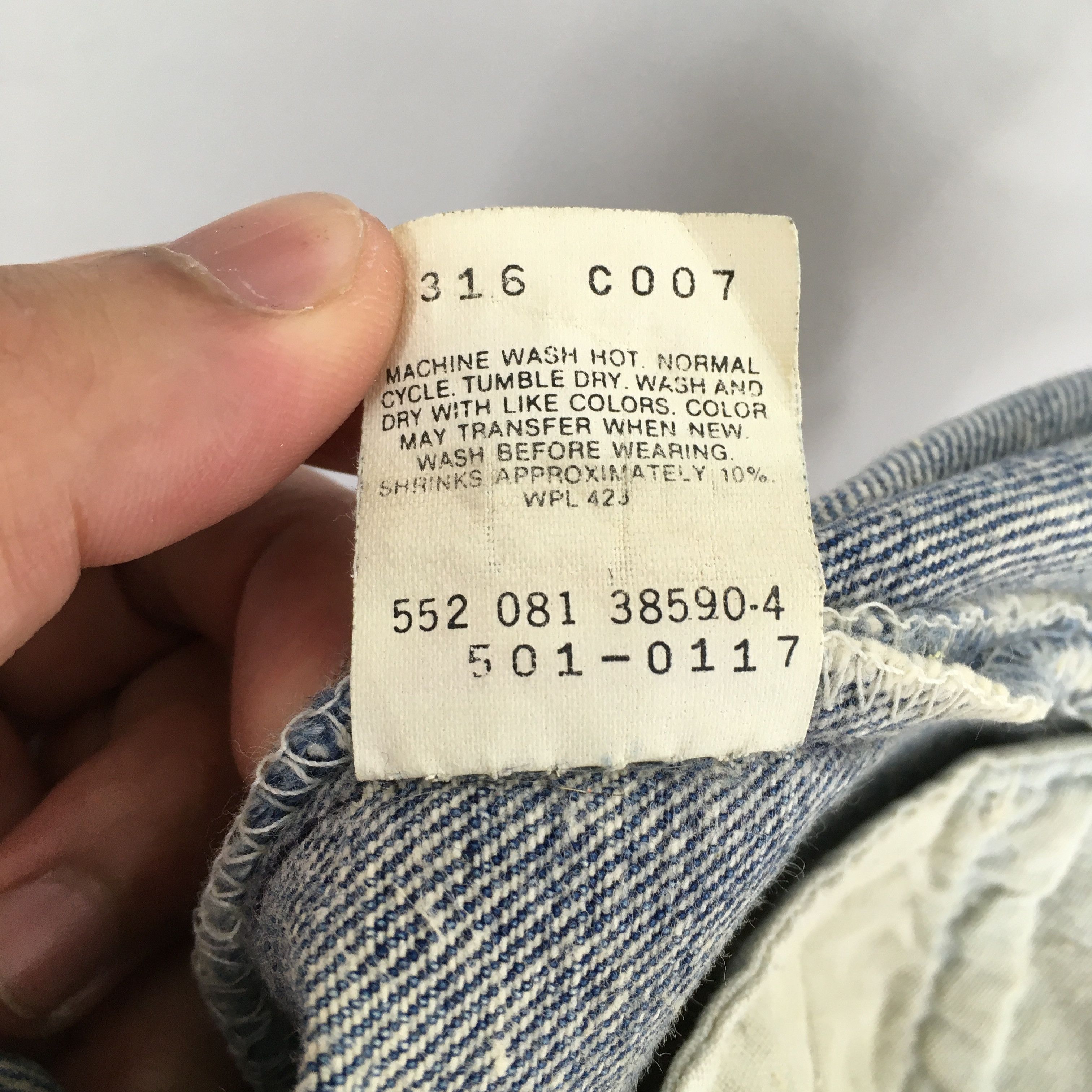 Size 34x34.5 Vintage Levi's 501XX Blue Stone Washed Jeans