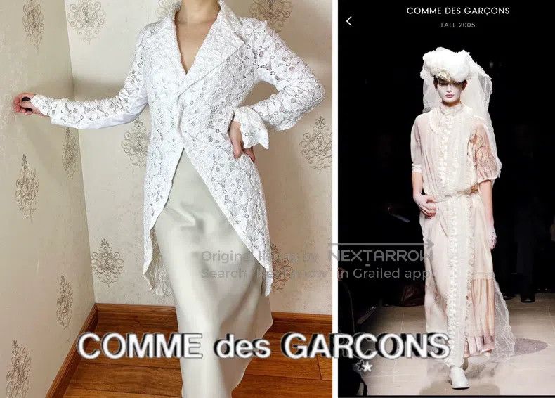 Comme des Garcons Comme des Garcons Lace White Versatile Tailcoat Size S / US 4 / IT 40 - 1 Thumbnail