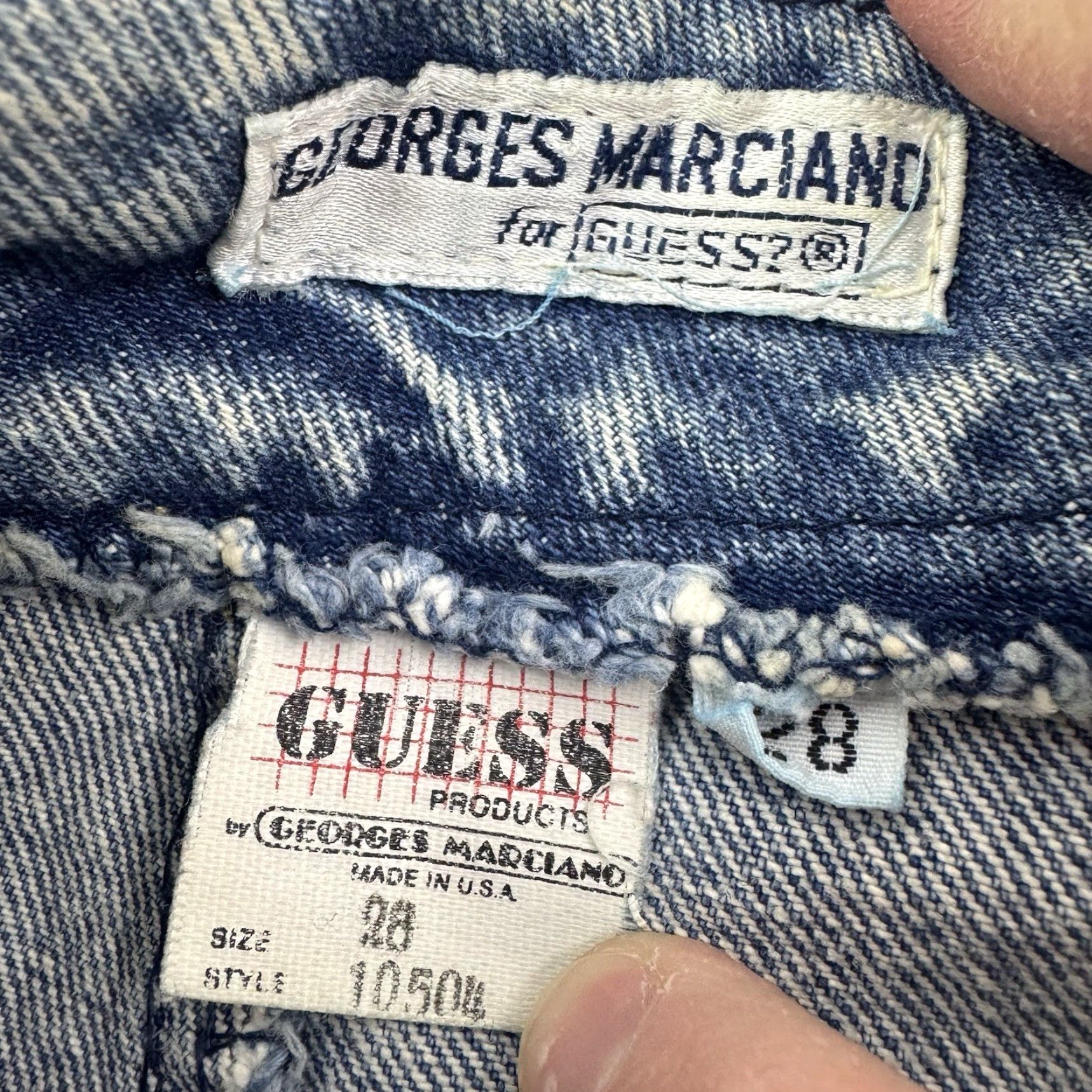 Guess VINTAGE GUESS Skirt Womens 28 Blue Denim Jean Skirt 80s 90s Hipster Made In US Size 28" / US 6 / IT 42 - 3 Thumbnail