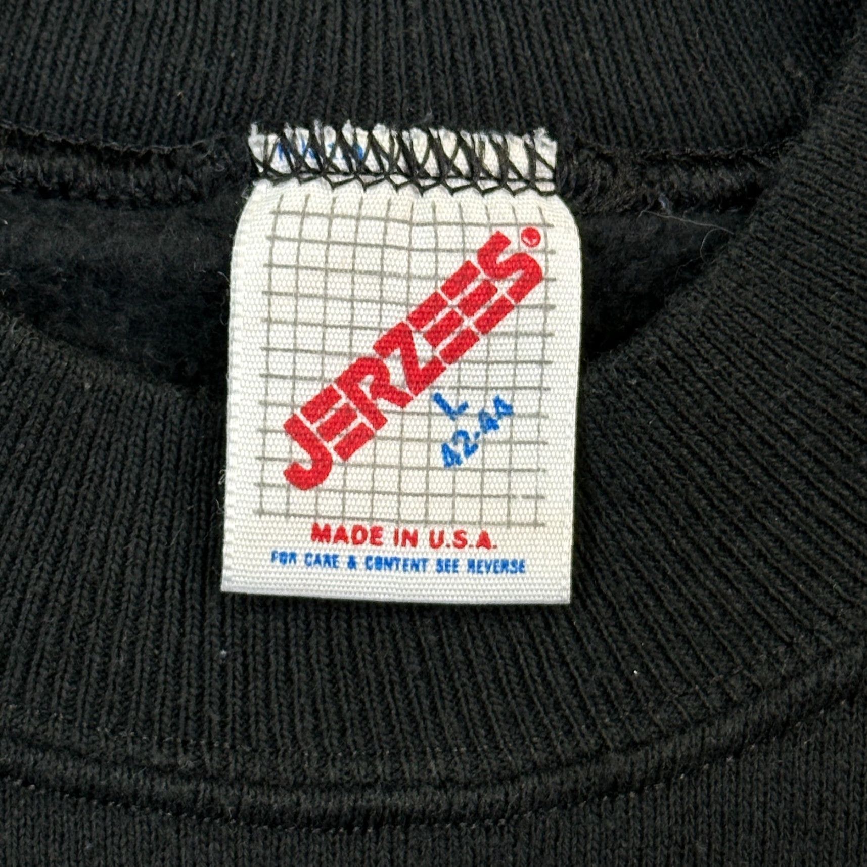 Jerzees VINTAGE Jerzees Sweatshirt Mens L Black USA Graphic Pullover Crew Neck 90s Retro Sports USA Shirt Size US L / EU 52-54 / 3 - 3 Thumbnail