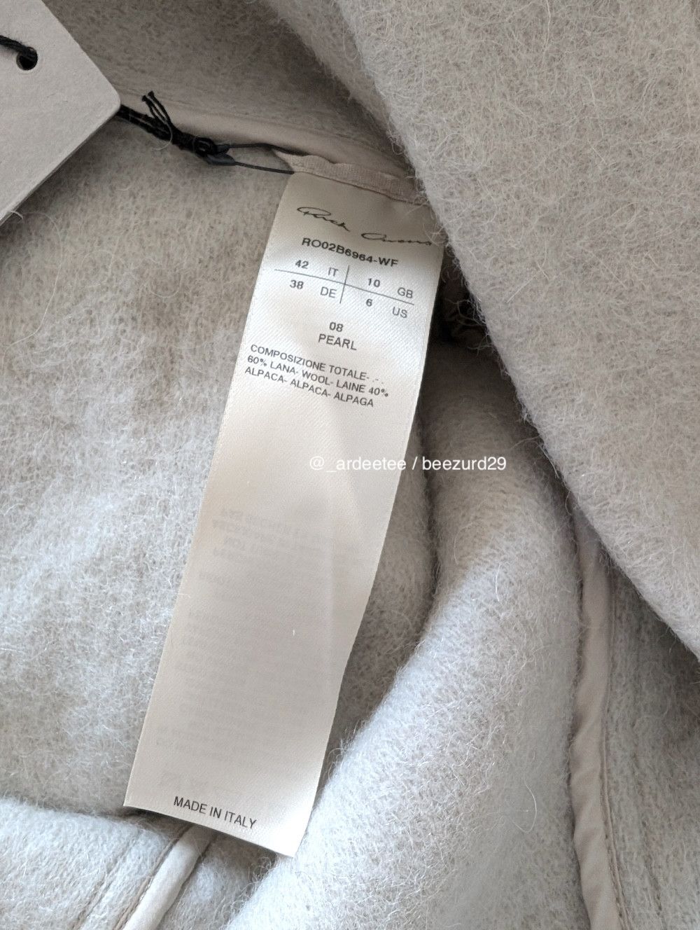 Rick Owens *NEW* ALPACA/WOOL COWL NECK PONCHO COAT FW22 $2,590 42IT Size M / US 6-8 / IT 42-44 - 12 Thumbnail