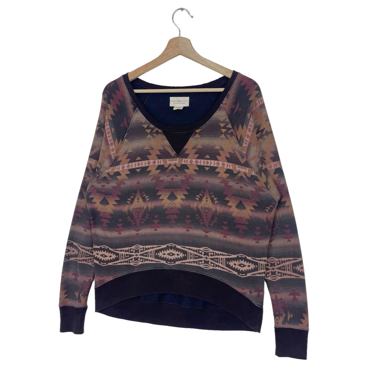 Denim & Supply Ralph Lauren × Ralph Lauren × Vintage Vintage Aztec Sweatshirt Size M / US 6-8 / IT 42-44 - 5 Thumbnail