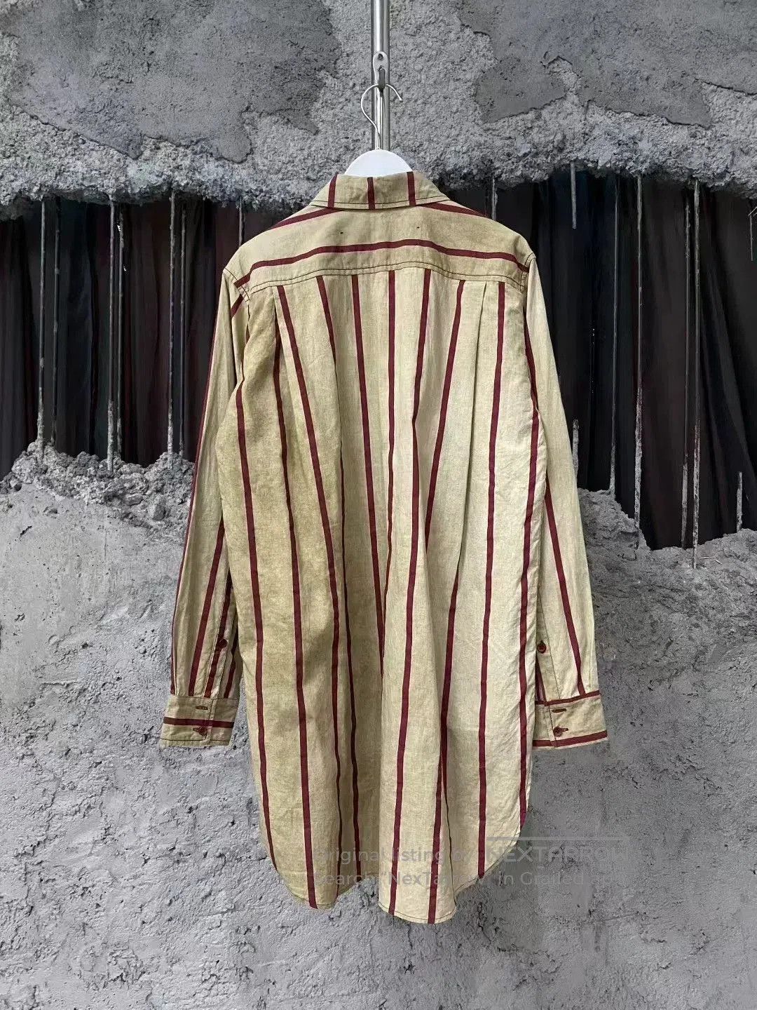 Uma Wang Uma Wang Brown Vertical Stripe Oversized Shirt. Size M / US 6-8 / IT 42-44 - 2 Thumbnail