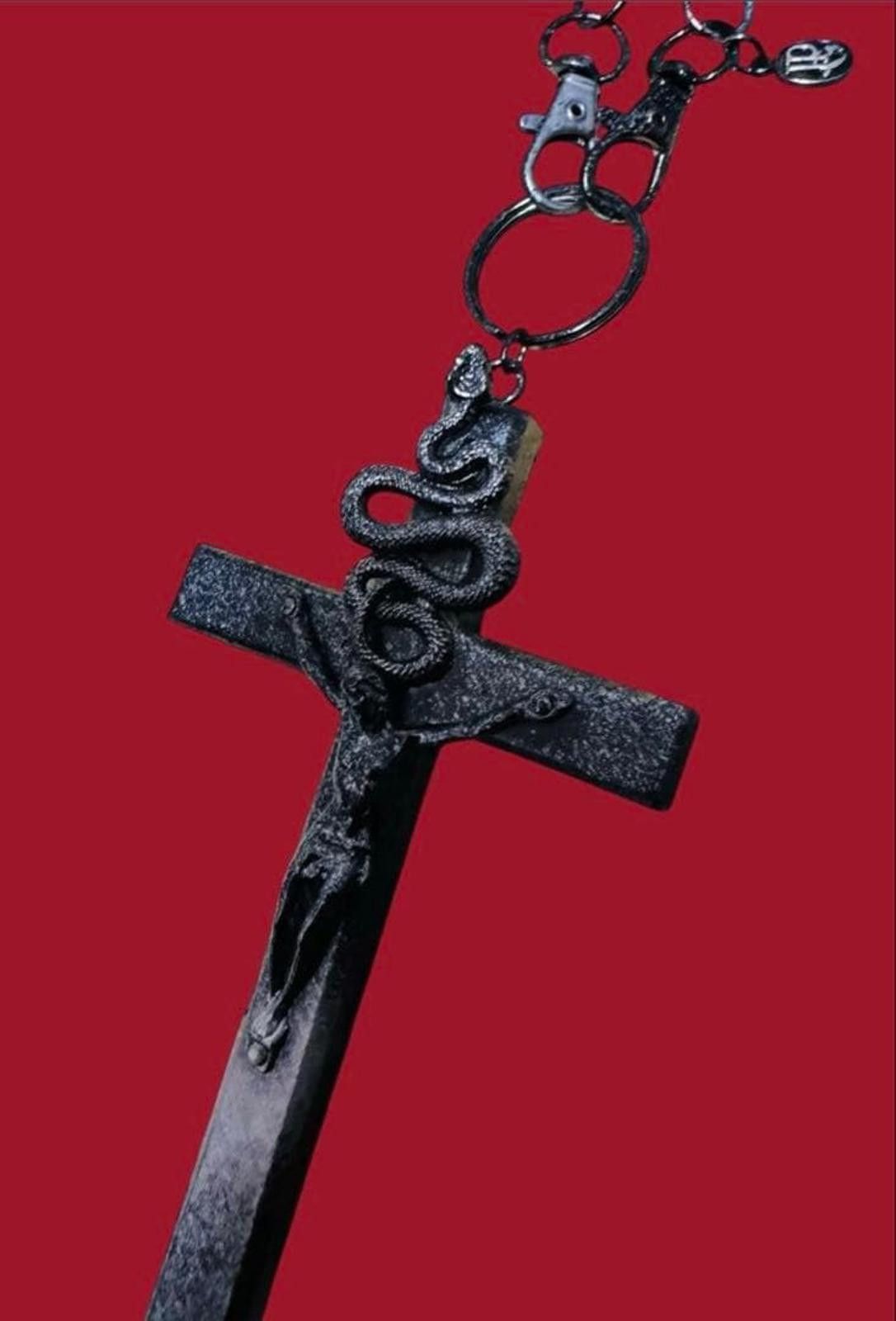 Unknown London Jean Paul Gaultier - Black Metal Cross Necklace Size ONE SIZE - 7 Thumbnail