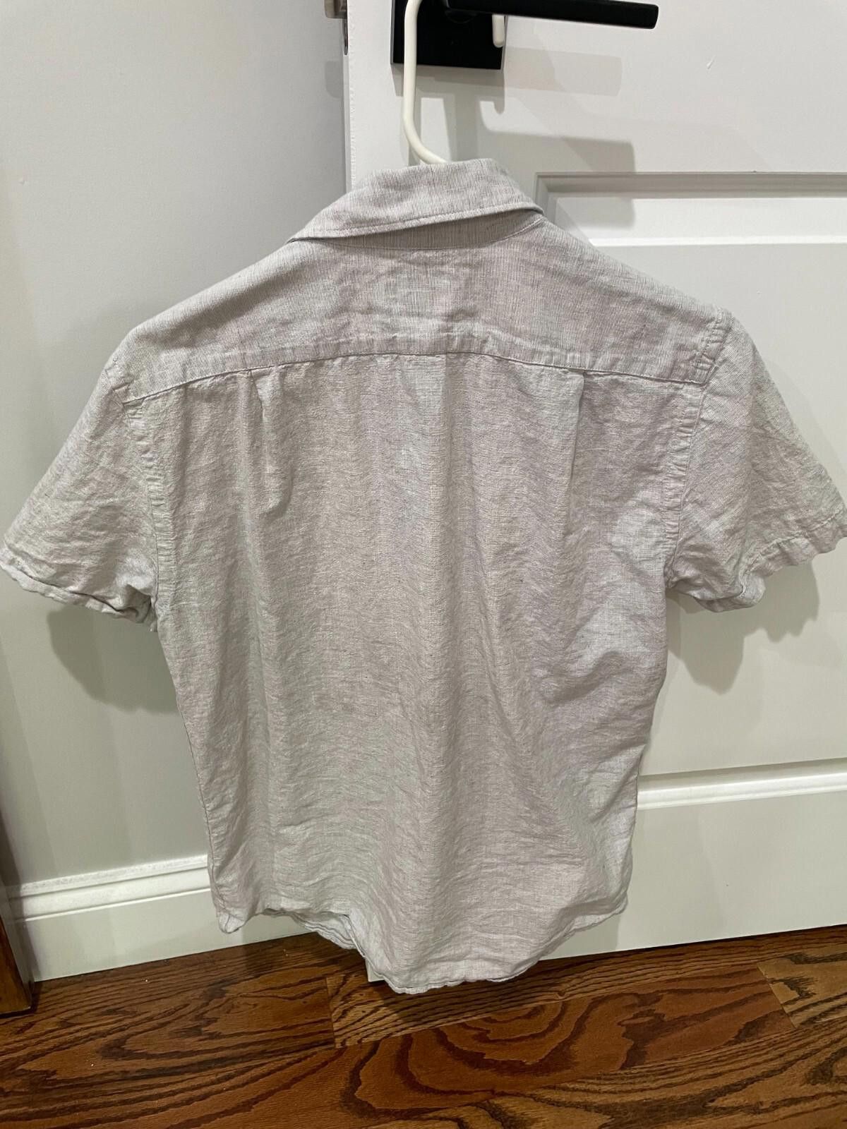 Sonoma Mens Sonoma Grey Button Down Short Sleeve Shirt (Size: S) Size 36R - 2 Thumbnail