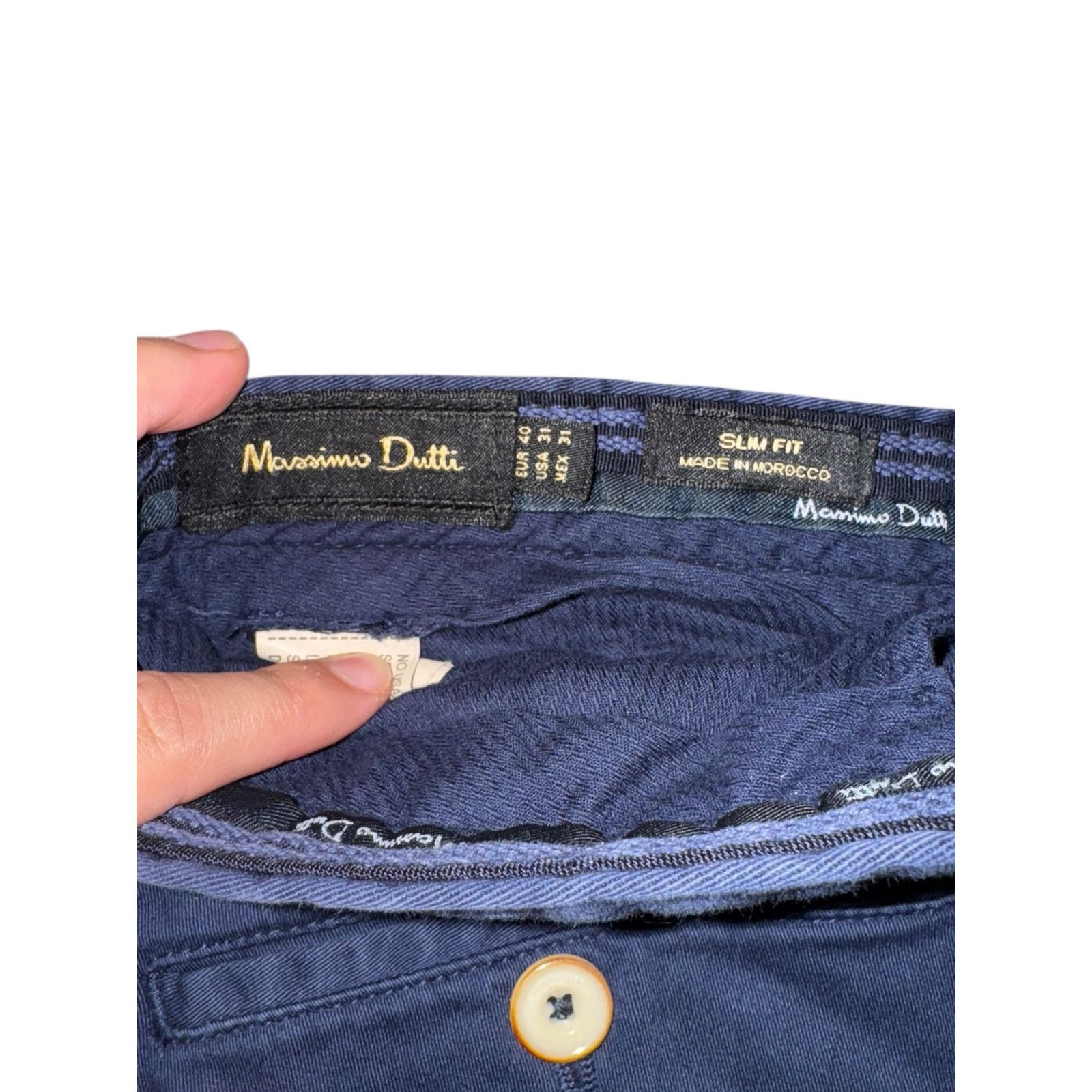Massimo Dutti Massimo Dutti Men’s US 31 Navy Blue Slim Fit Chino Pants Size US 31 - 7 Thumbnail