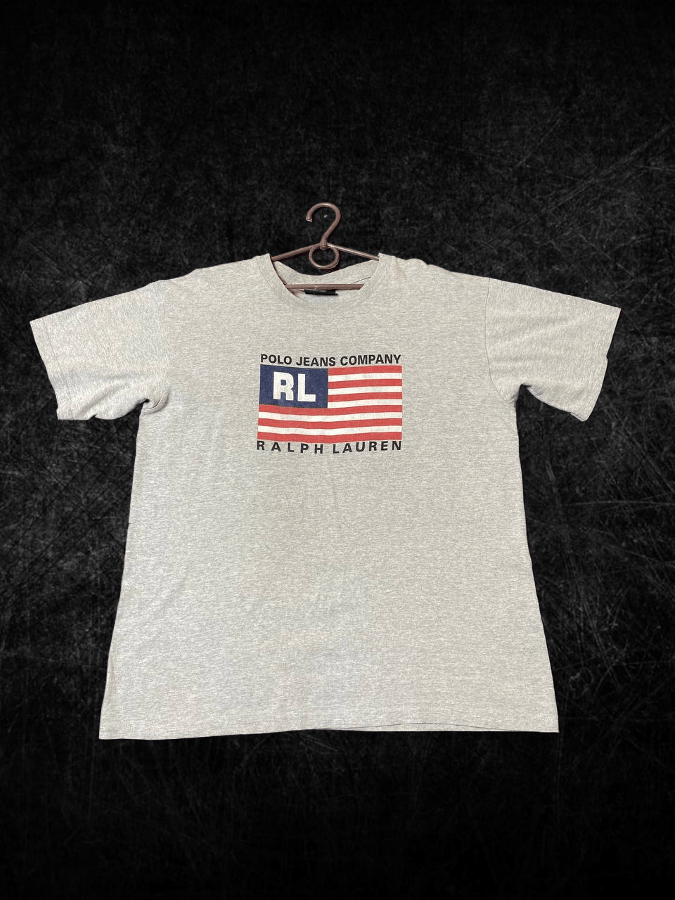 Polo Ralph Lauren Y2K Gray T-Shirt Big Print Flag USA Polo Ralph Lauren Size US L / EU 52-54 / 3 - 1 Thumbnail
