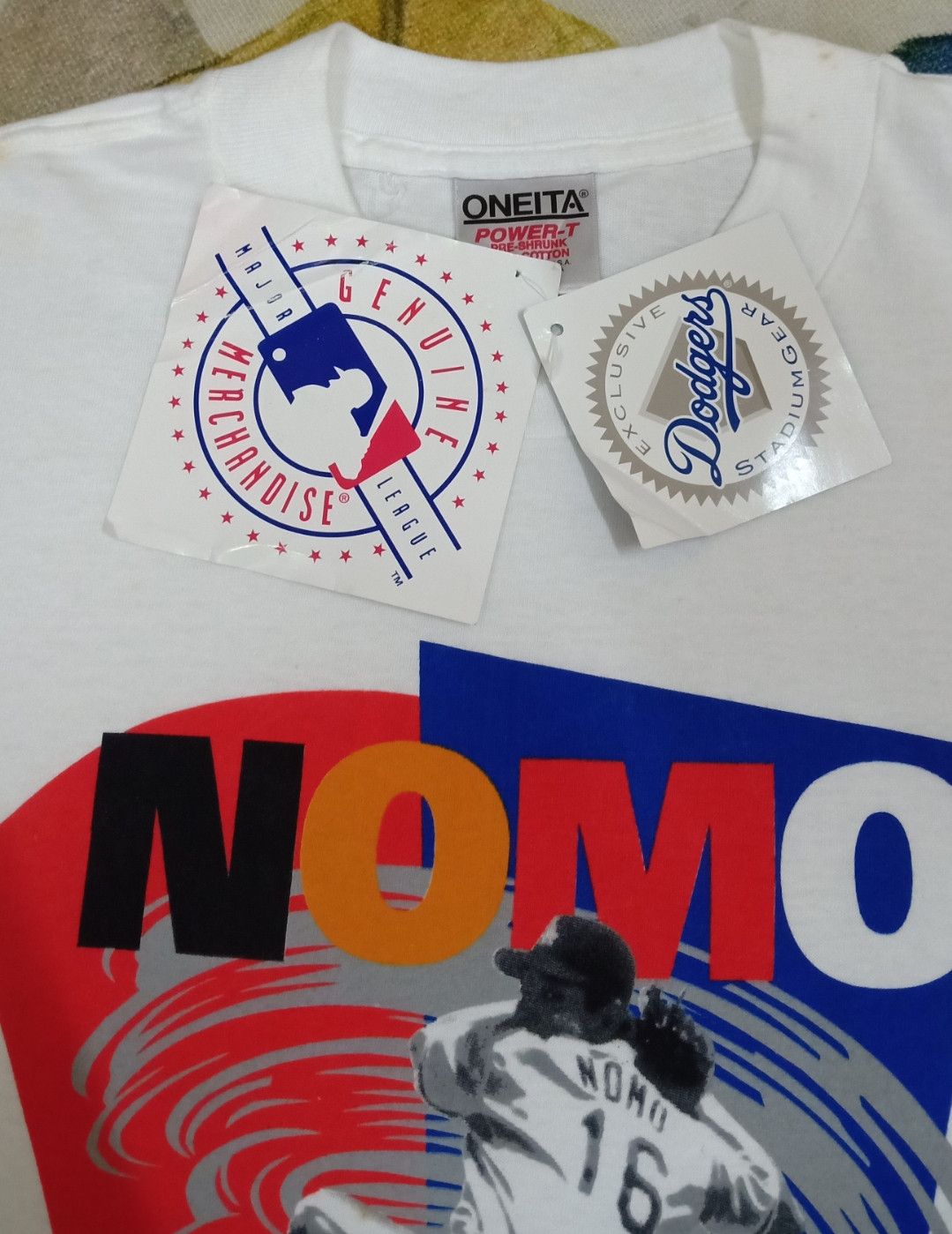 MLB Vintage 90s NOS Hideo Nomo "The Tornado" LA Dodgers T-shirt Size US L / EU 52-54 / 3 - 10 Thumbnail