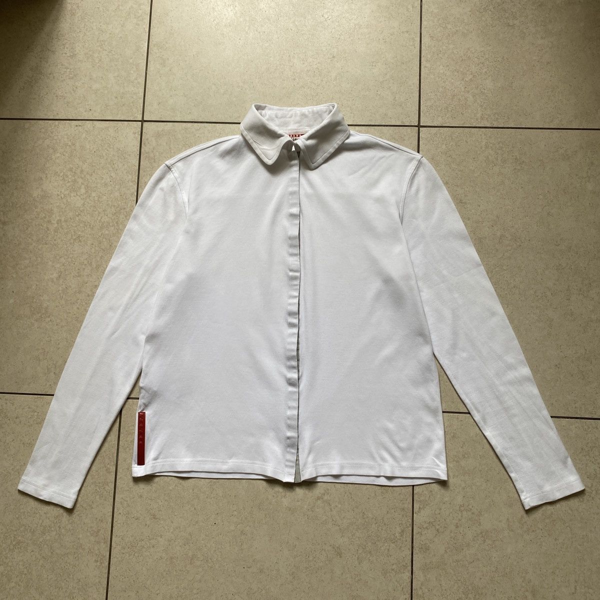 Prada Vintage Y2K 00s Prada Sport Clasp Collared Shirt Red Tab Size M / US 6-8 / IT 42-44 - 1 Thumbnail