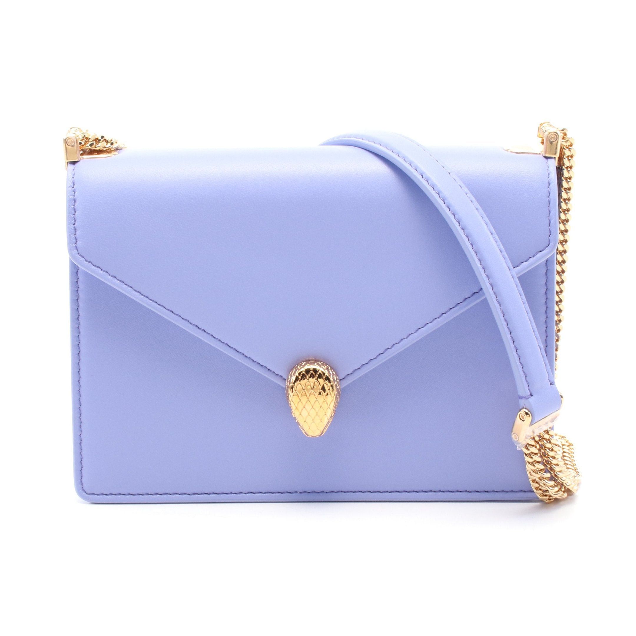 Bvlgari Serpenti Forever Chain Shoulder Bag Leather Light Purple in Neutrals, Women's