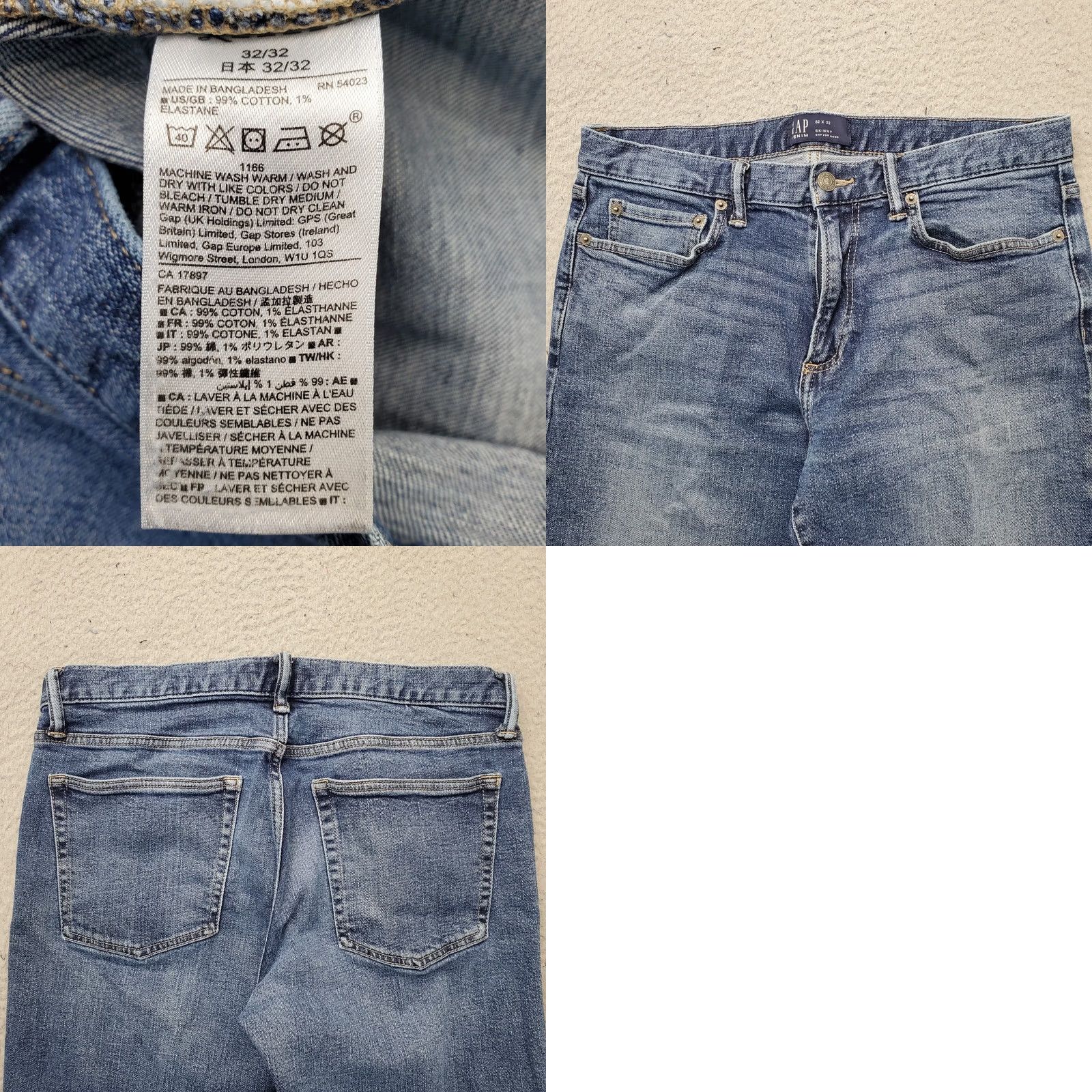 Gap Gap Jeans Mens 32 Denim 5 Pocket Stretch Skinny Leg Size: 32 Mens Blue Denim Jeans Size US 32 / EU 48 - 8 Thumbnail