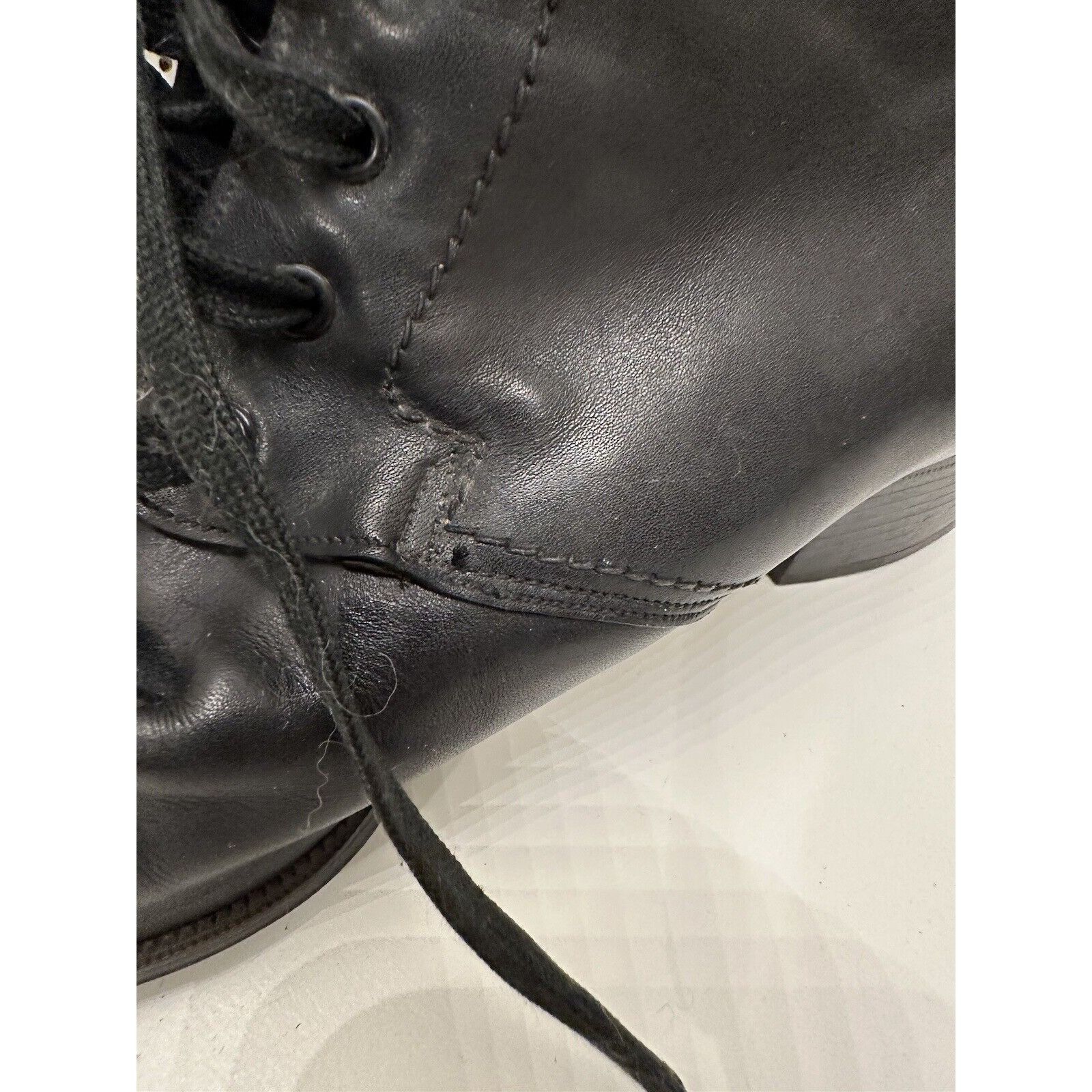 Vintage Vtg Crockett & Jones Corset lace up boots Sherpa Lined Black Size US 5.5 / IT 35.5 - 11 Thumbnail