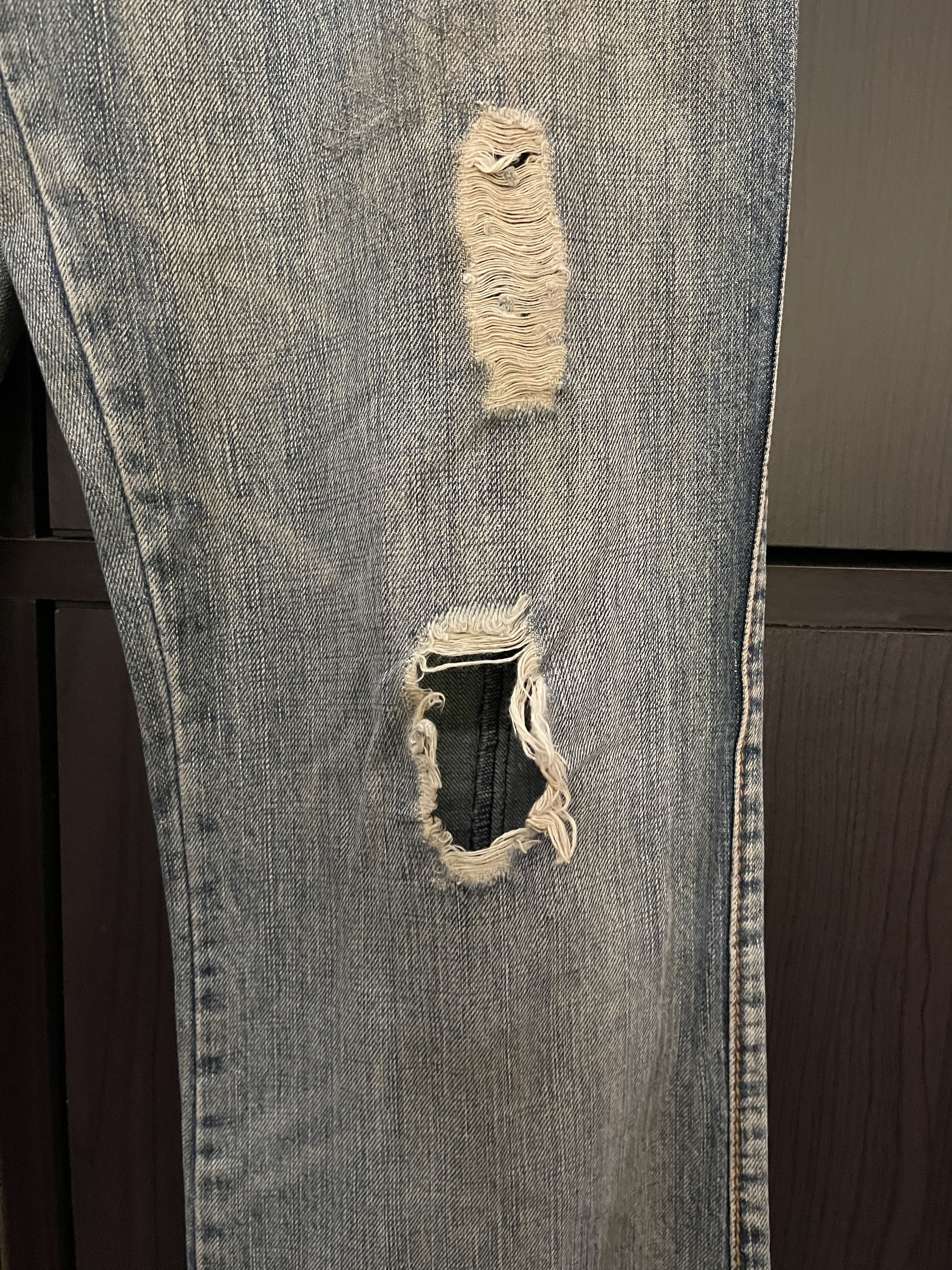Hysteric Glamour × If Six Was Nine × Le Grande Bleu (L.G.B.) Takaiq.com Phyton Snake Skin Distressed Flared Jeans Size US 32 / EU 48 - 7 Thumbnail