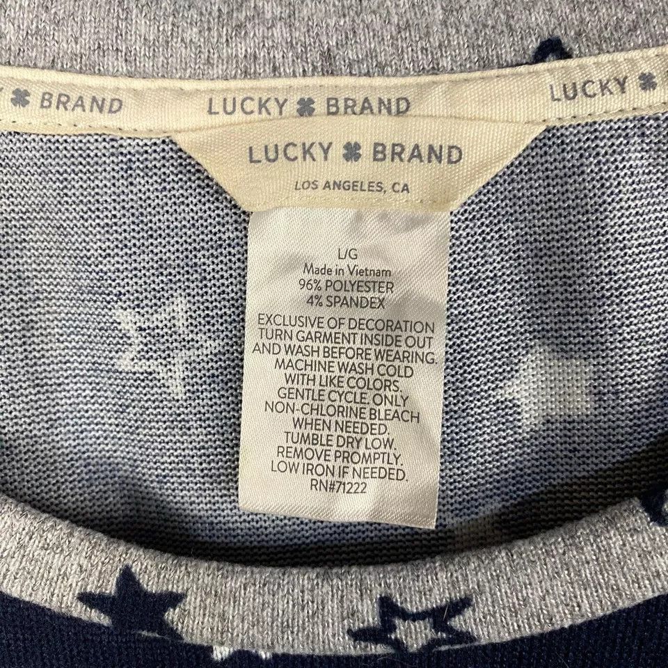 Lucky Brand Lucky Brand Pajama Top Women's Large Stars Sleepwear Size L / US 10 / IT 46 - 3 Thumbnail