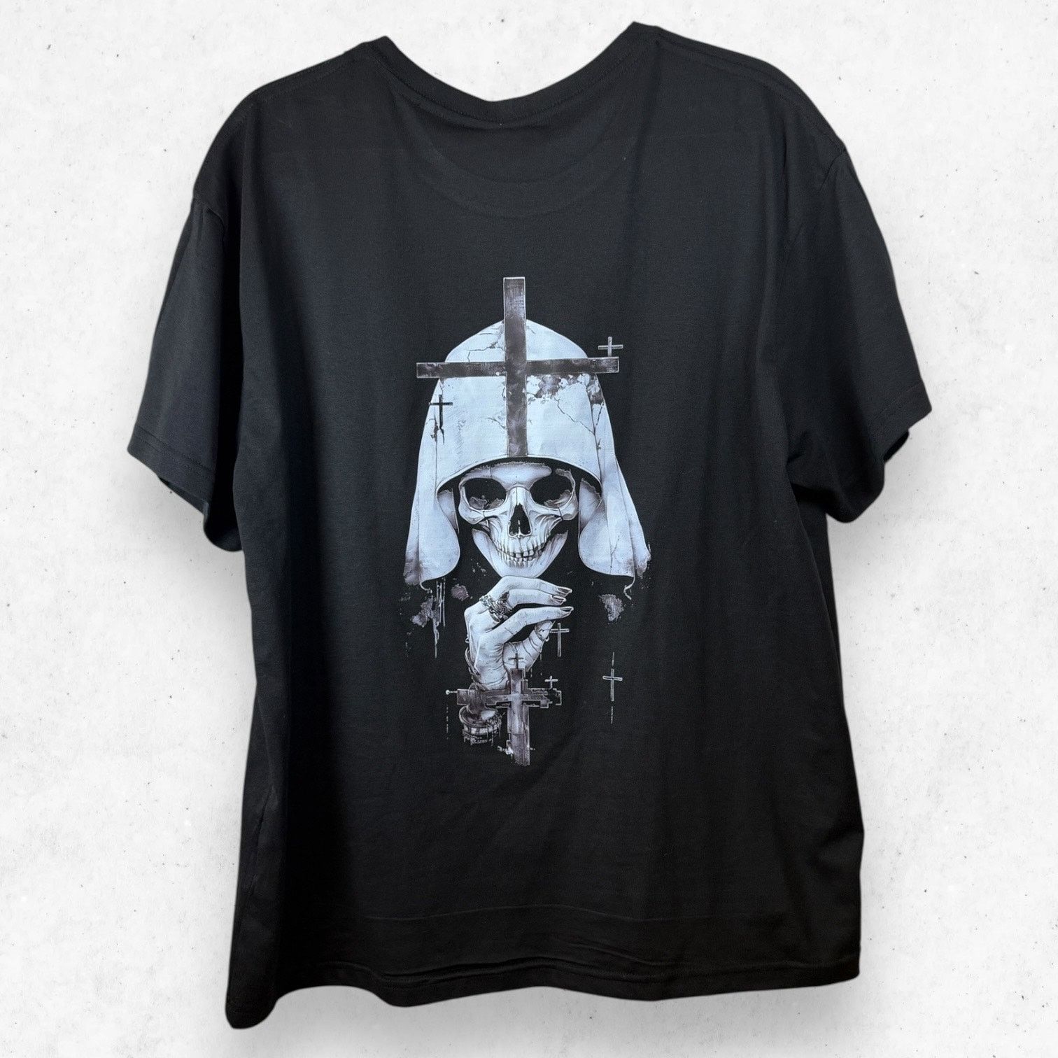Other Gothic Skull Nun Cross Graphic Tee 2XL Black NWOT Size US XXL / EU 58 / 5 - 2 Thumbnail
