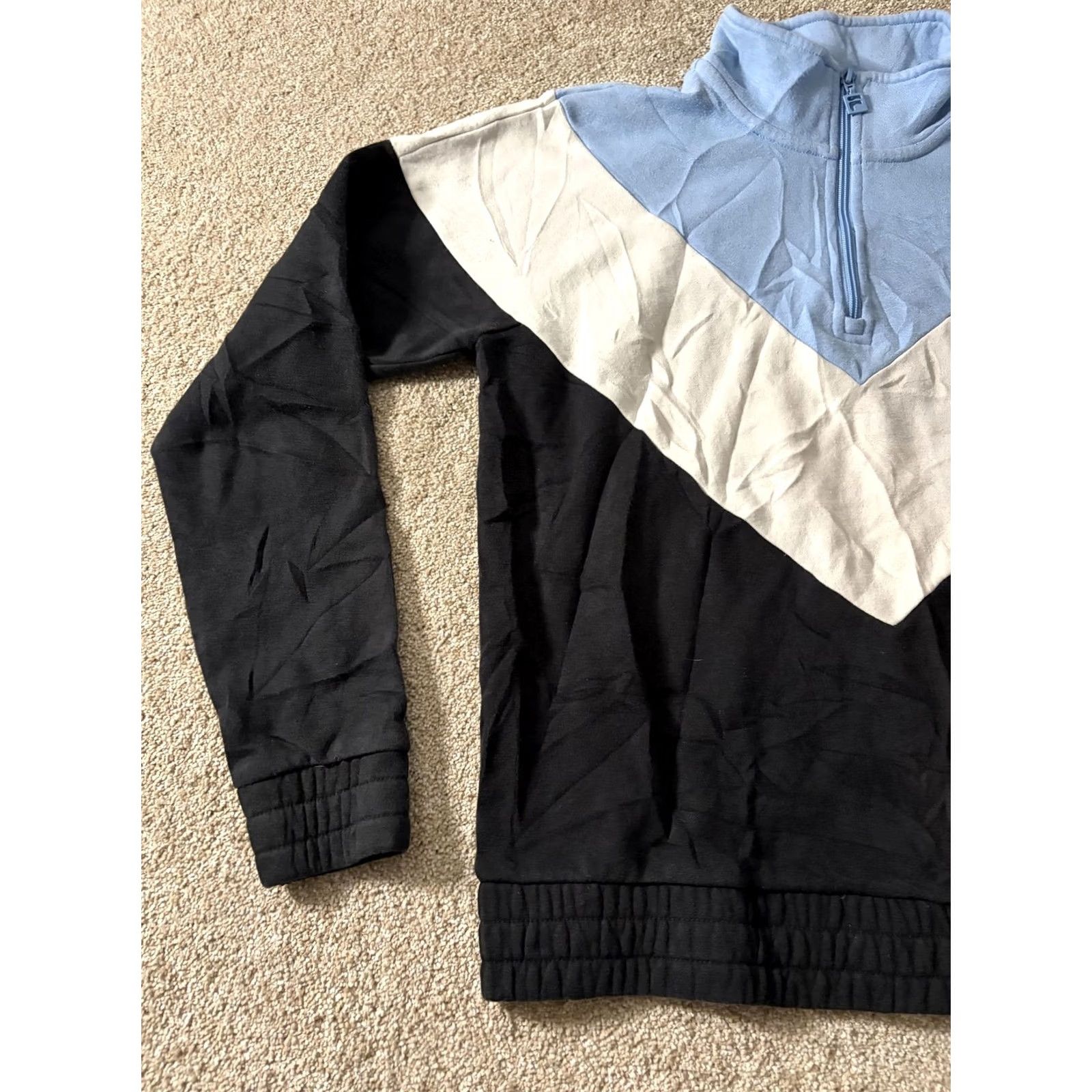 Fila FILA Sweatshirt Women Medium Black Colorblock Fleece Pullover Logo Sleeve Zip Long Size M / US 6-8 / IT 42-44 - 2 Thumbnail