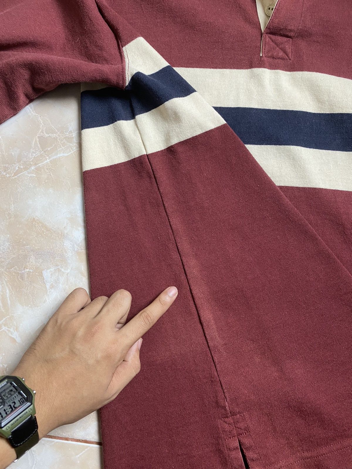 L.L. Bean Distress Vintage L.L Bean Rugby Stripe Size US S / EU 44-46 / 1 - 14 Thumbnail