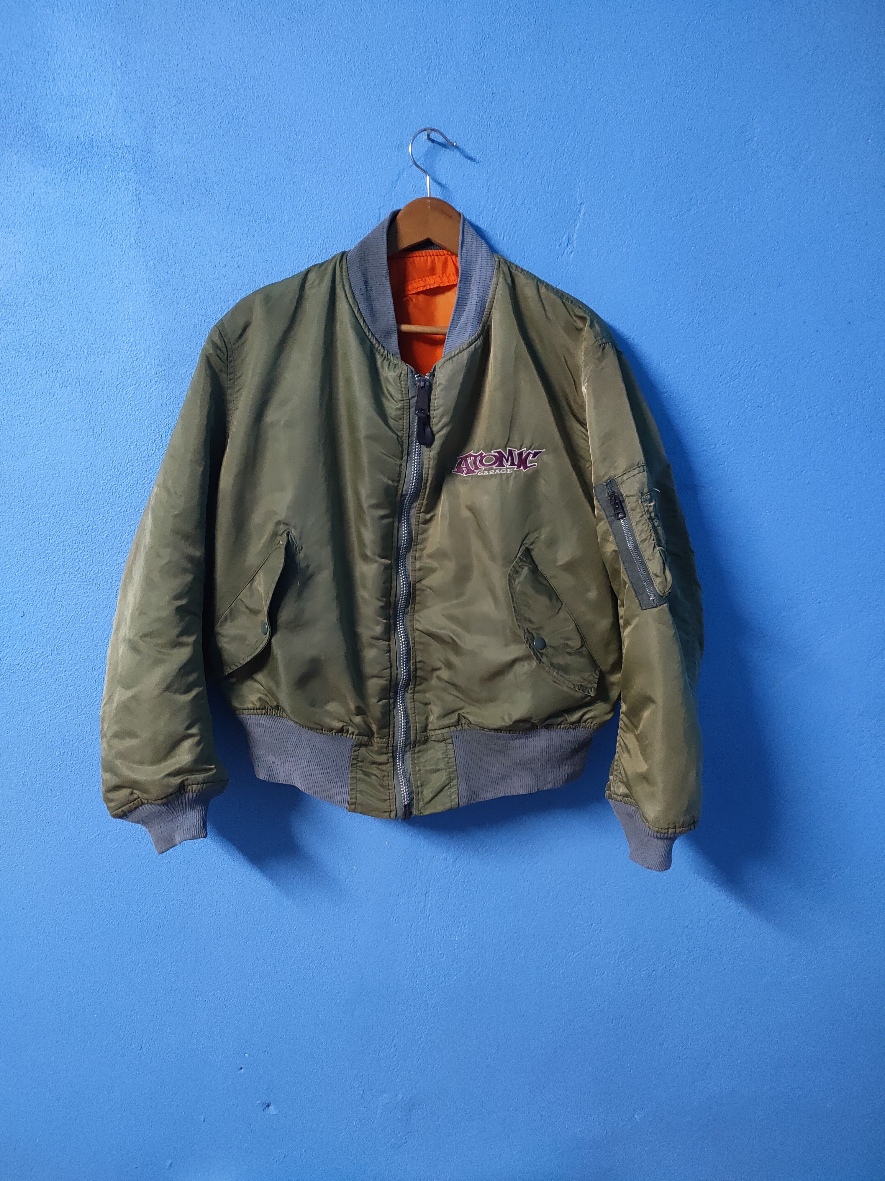 vintage alpha industries x atomic garage flight jacket