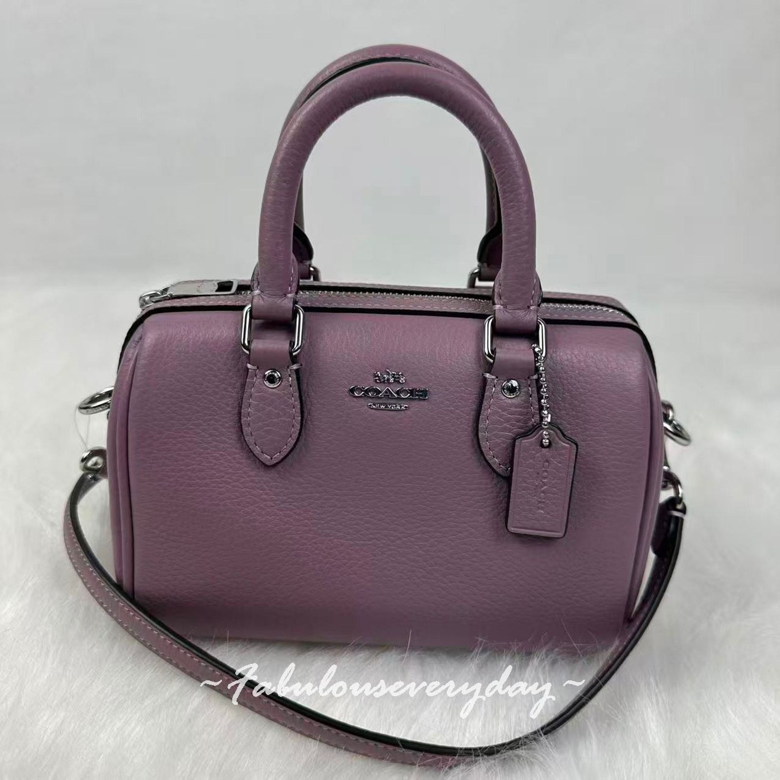 Coach Coach Mini Rowan xbody Leather/Sliver Light Violet Jasmine Size ONE SIZE - 1 Thumbnail
