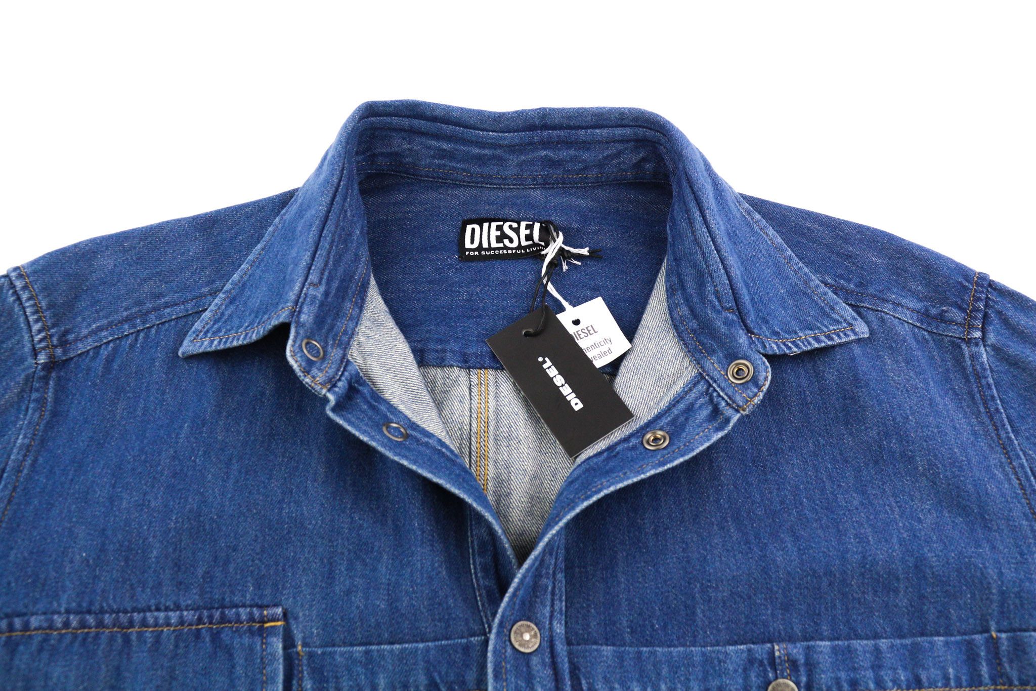 Diesel D-MILLY-SP L Denim Blue Spread Collar 40506 Size US L / EU 52-54 / 3 - 2 Thumbnail