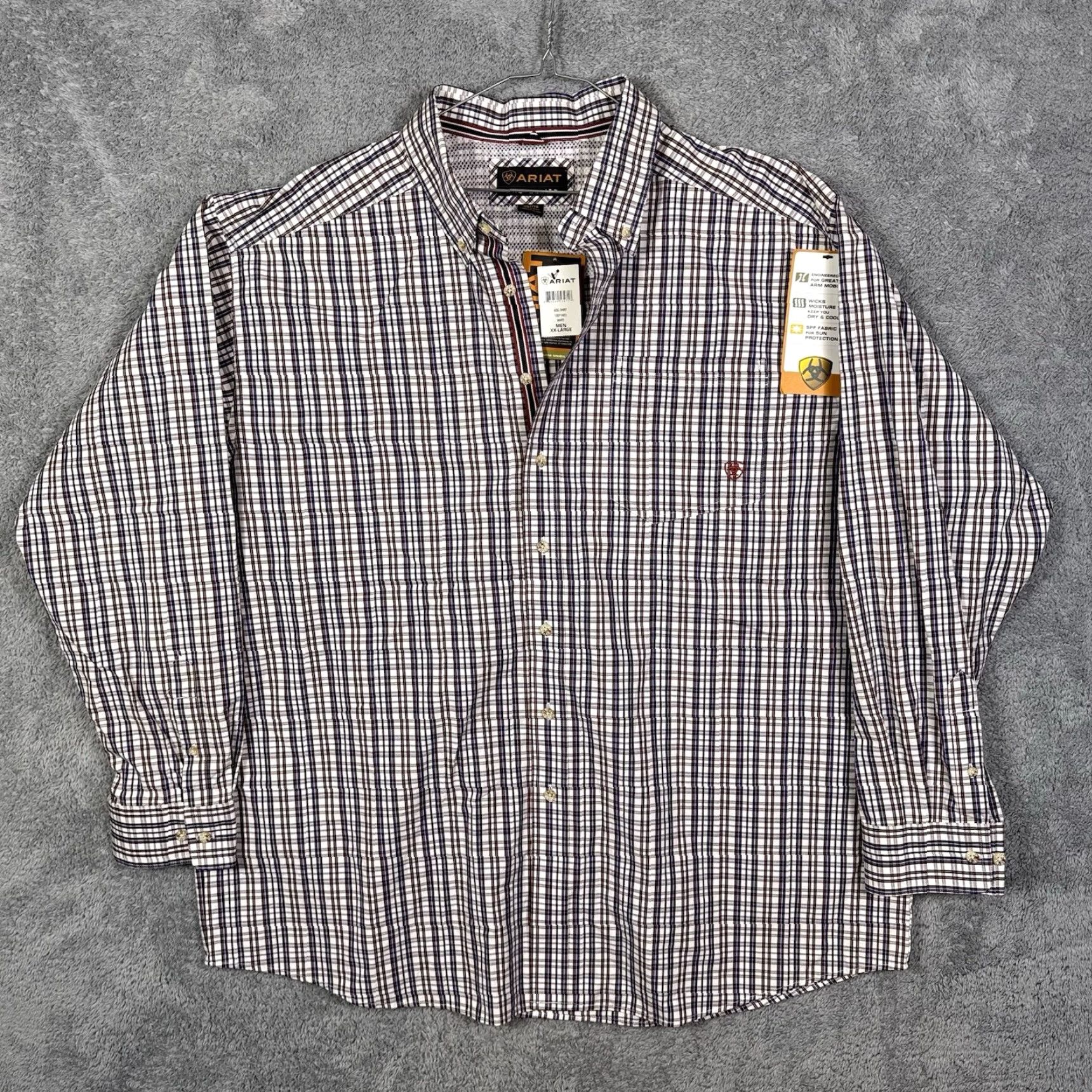 Ariat Ariat Pro Series Shirt Men's 2XL XXL Adel Plaid Workwear Utility Wicking UPF Shirt Size US XXL / EU 58 / 5 - 3 Thumbnail