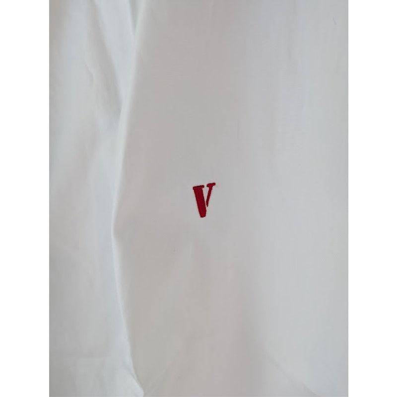 Vlone o1rshd1 V Logo Short-Sleeve Button-Up Shirt in White Size US XL / EU 56 / 4 - 8 Thumbnail
