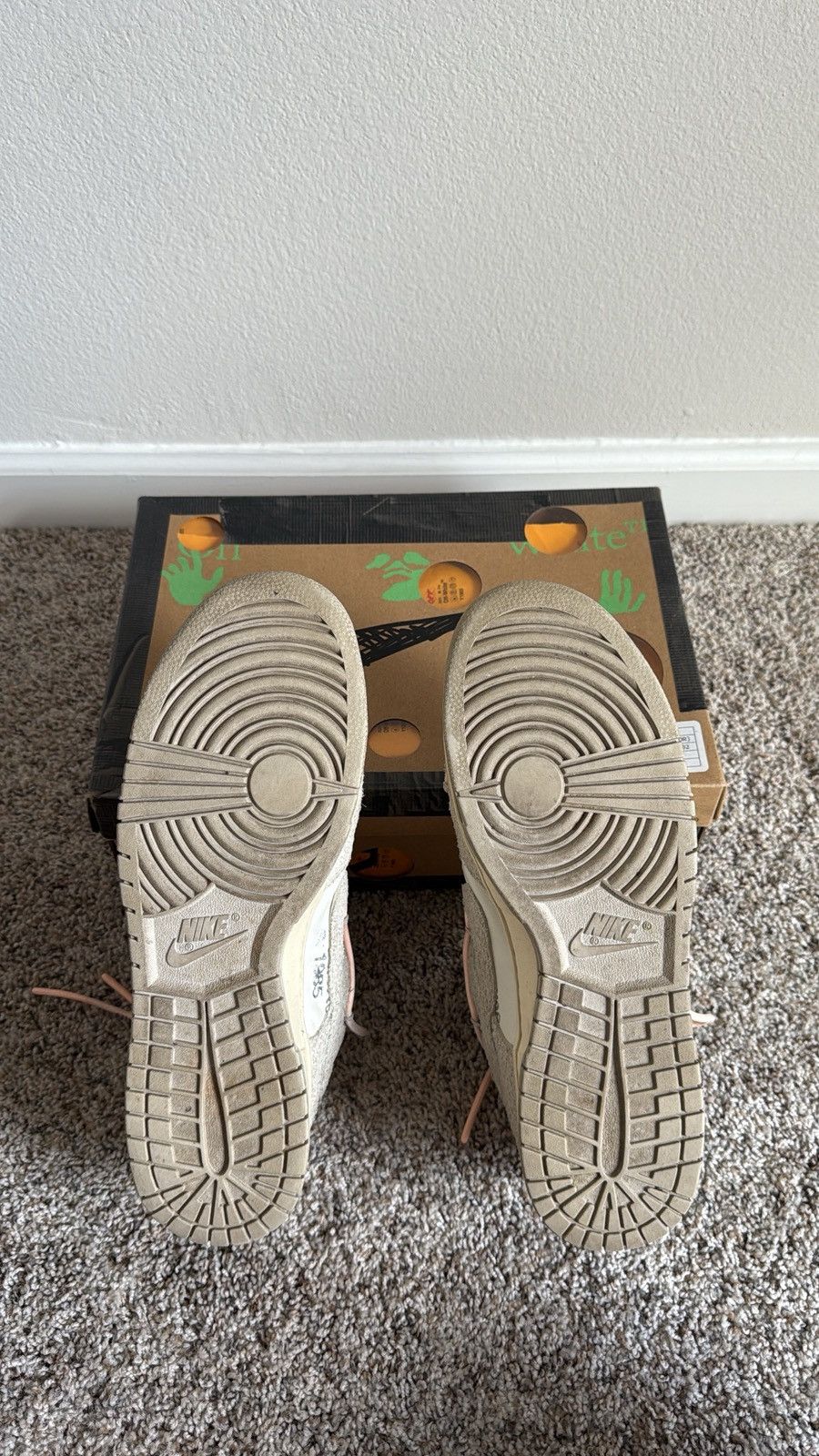 Nike × Off-White Off White Nike Dunk Low Lot #12 of #50 👟☑️🚧🖤🤍 Size US 12 / EU 45 - 9 Thumbnail