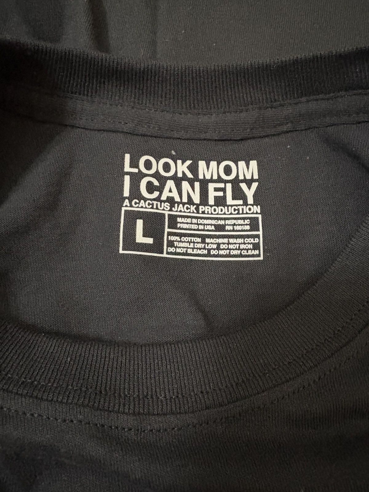Travis Scott Look Mom I can fly Custom Tee Black Size US L / EU 52-54 / 3 - 3 Thumbnail