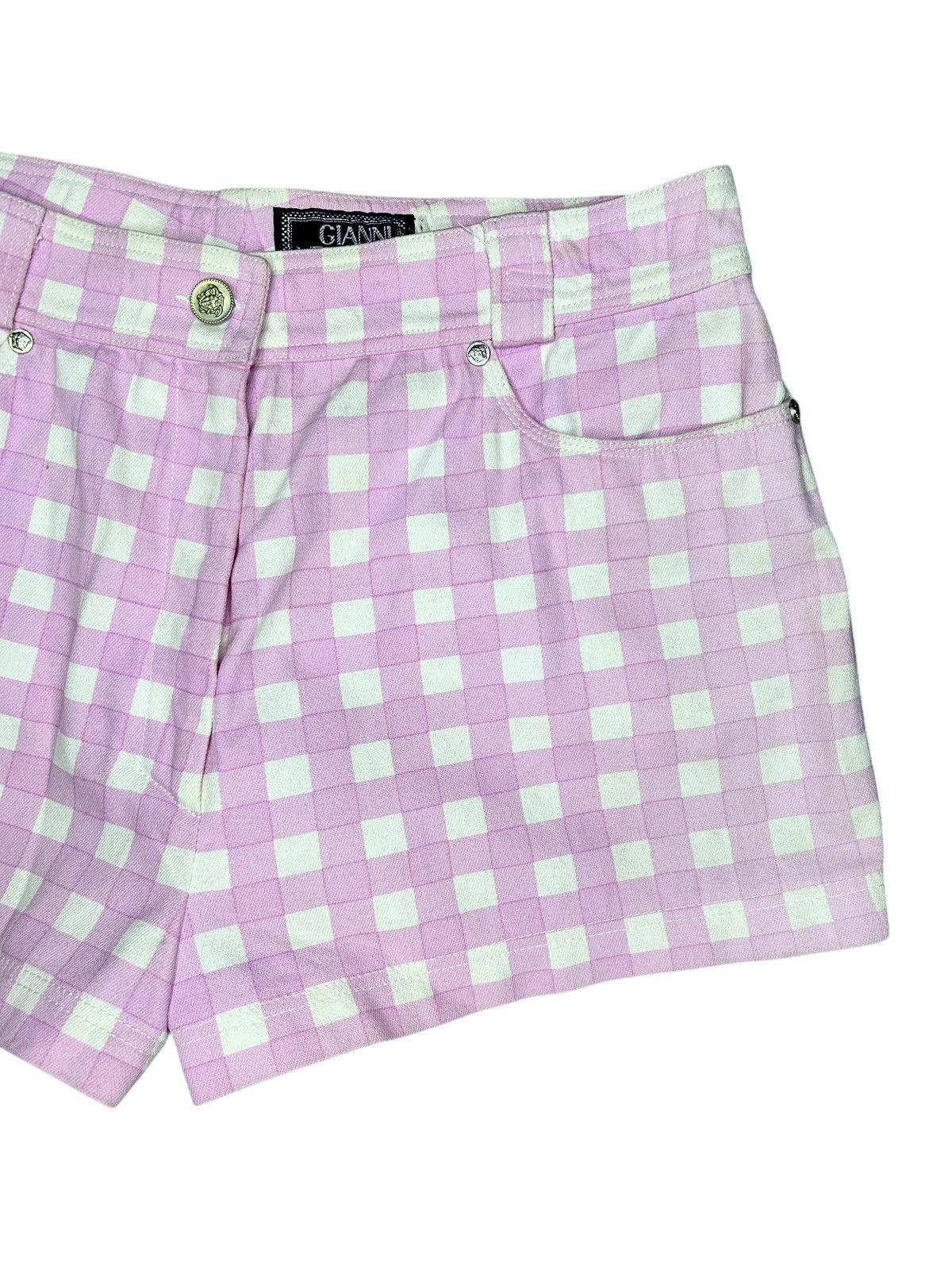 Versace S/S 93 Gingham Shorts Size 28" / US 6 / IT 42 - 4 Thumbnail