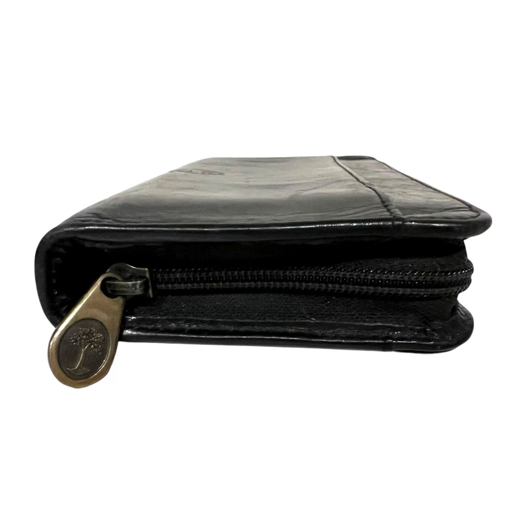 Revenge Levenger Black Full Grain Leather Wallet Zip Around Organizer Made in USA Wallet Unisex Mens Womens 7.5" x 4" x 1" Size ONE SIZE - 4 Thumbnail