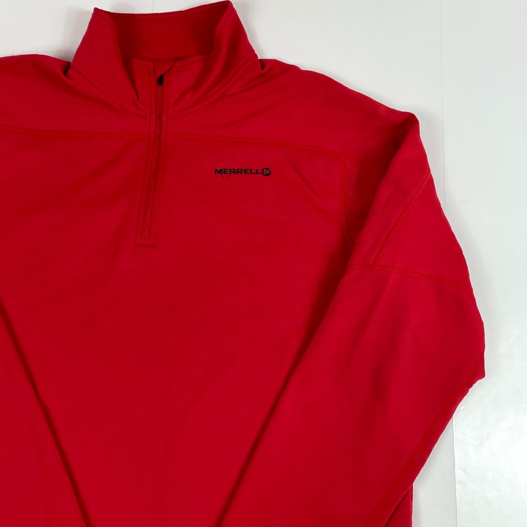 Merrell Merrell Jacket Mens Large Red Fleece Lined 1/4 Zip Pullover Outdoor Casual Coat Weather Wind-Resistant Size US L / EU 52-54 / 3 - 3 Thumbnail