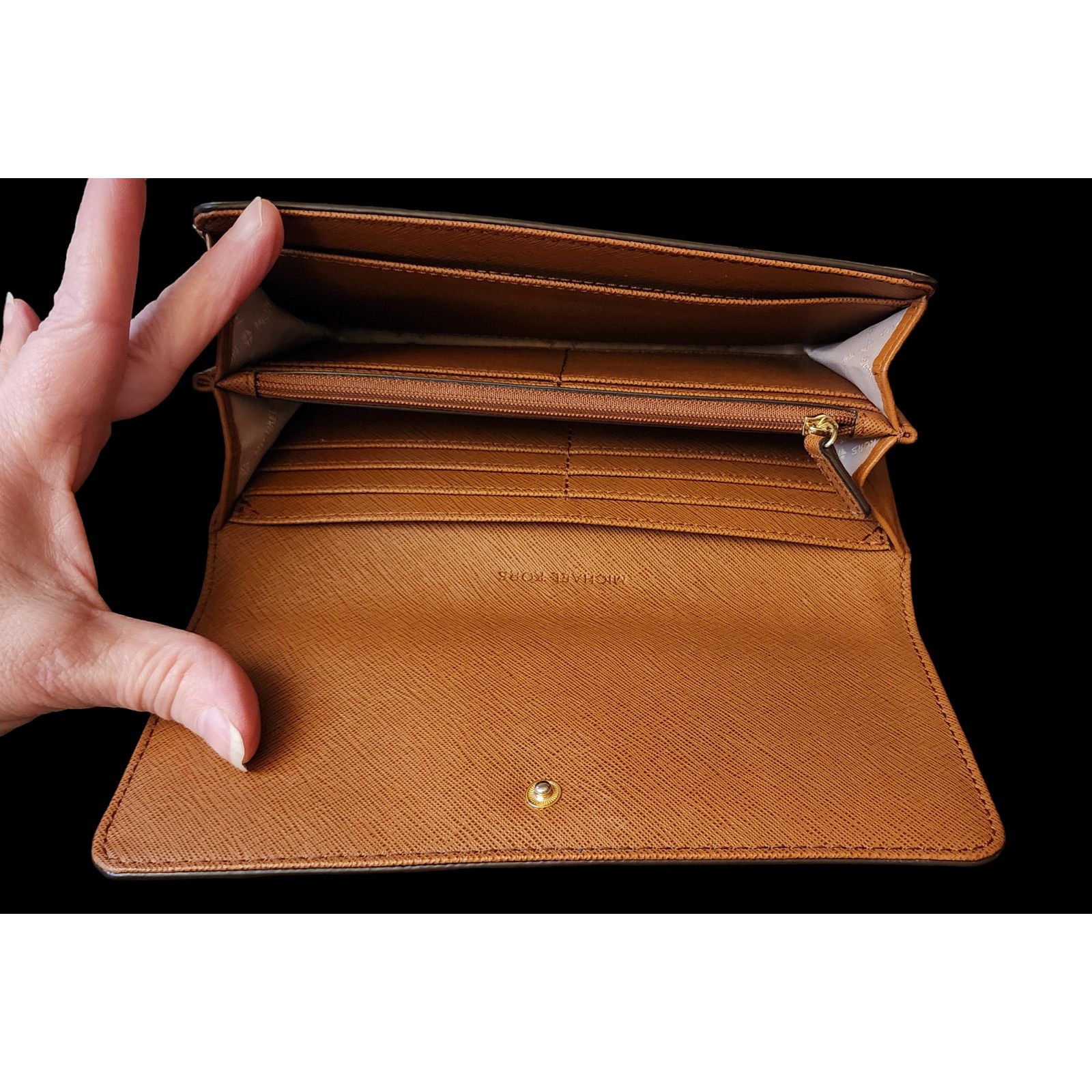 Michael Kors Michael Kors Fulton Flap Leather Wallet Brown Size ONE SIZE - 3 Thumbnail