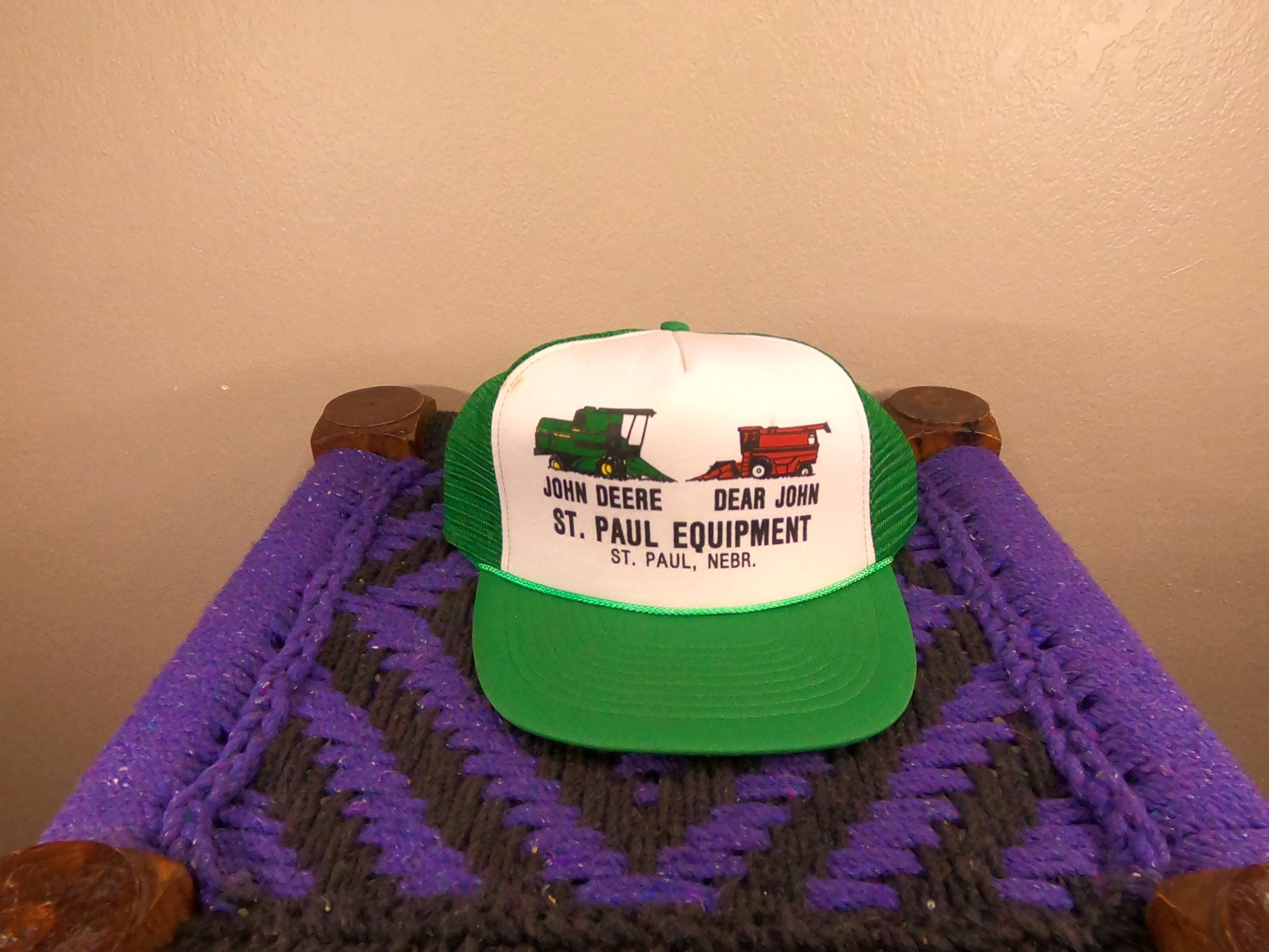 John Deere Two John Deere Hats Vintage Farmer Trucker Hats Size ONE SIZE - 1 Thumbnail