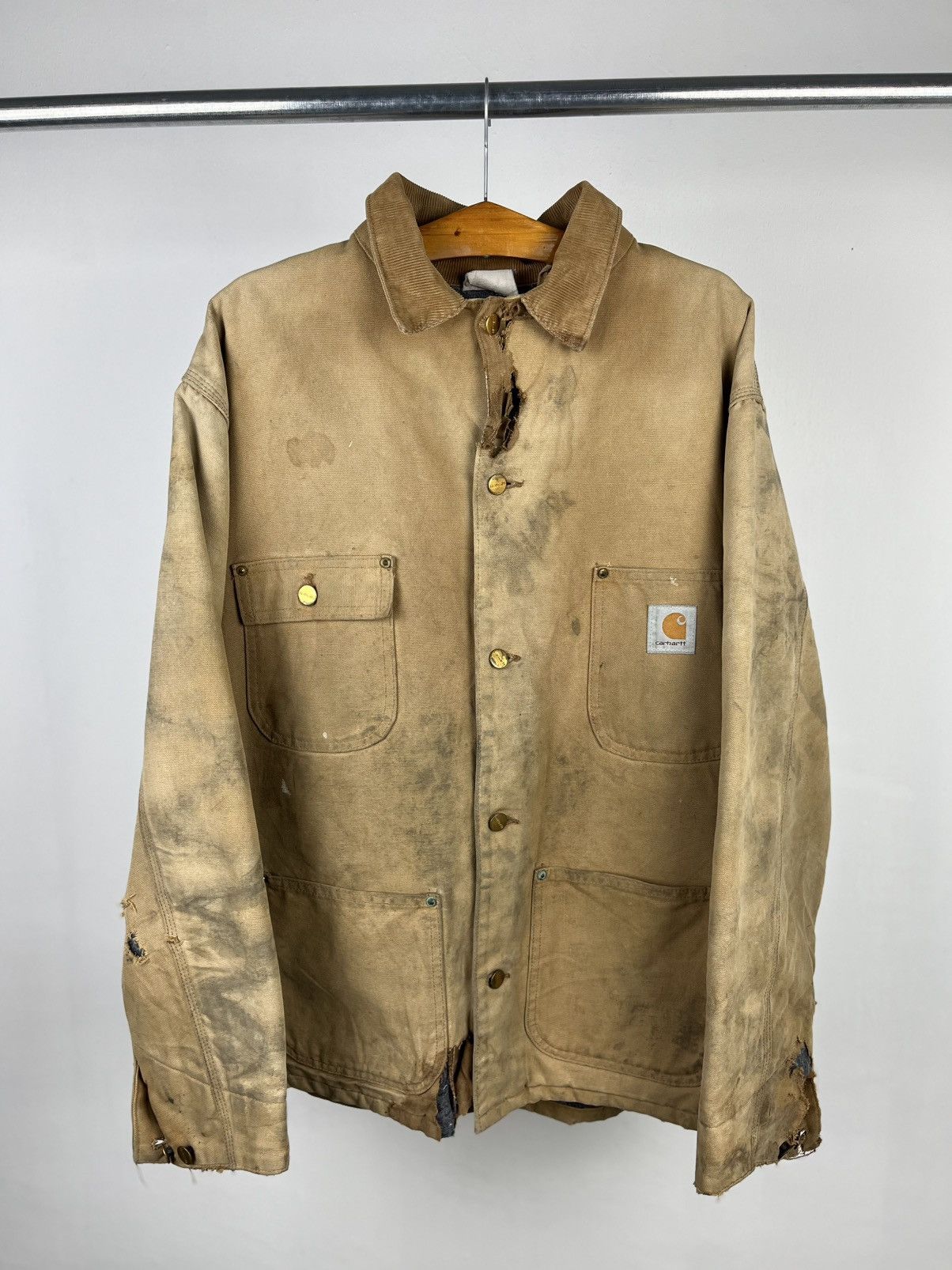 Carhartt 1990s carhartt chore jacket heavily distressed Size US XL / EU 56 / 4 - 2 Thumbnail