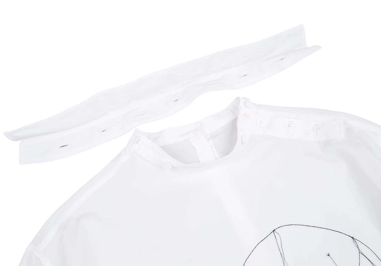 Yohji Yamamoto Yohji Yamamoto Double-Faced Embroidered Shirt White Size US S / EU 44-46 / 1 - 4 Thumbnail