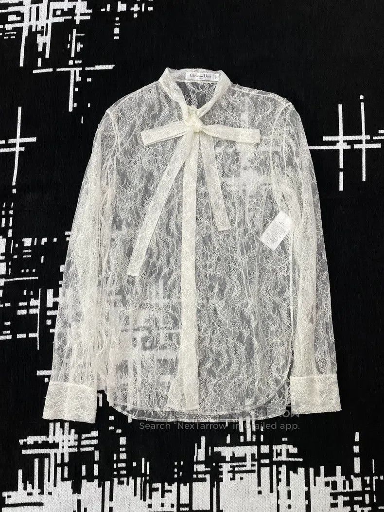 Dior Dior White lace embroidered lace-laced shirt Size XS / US 0-2 / IT 36-38 - 1 Thumbnail