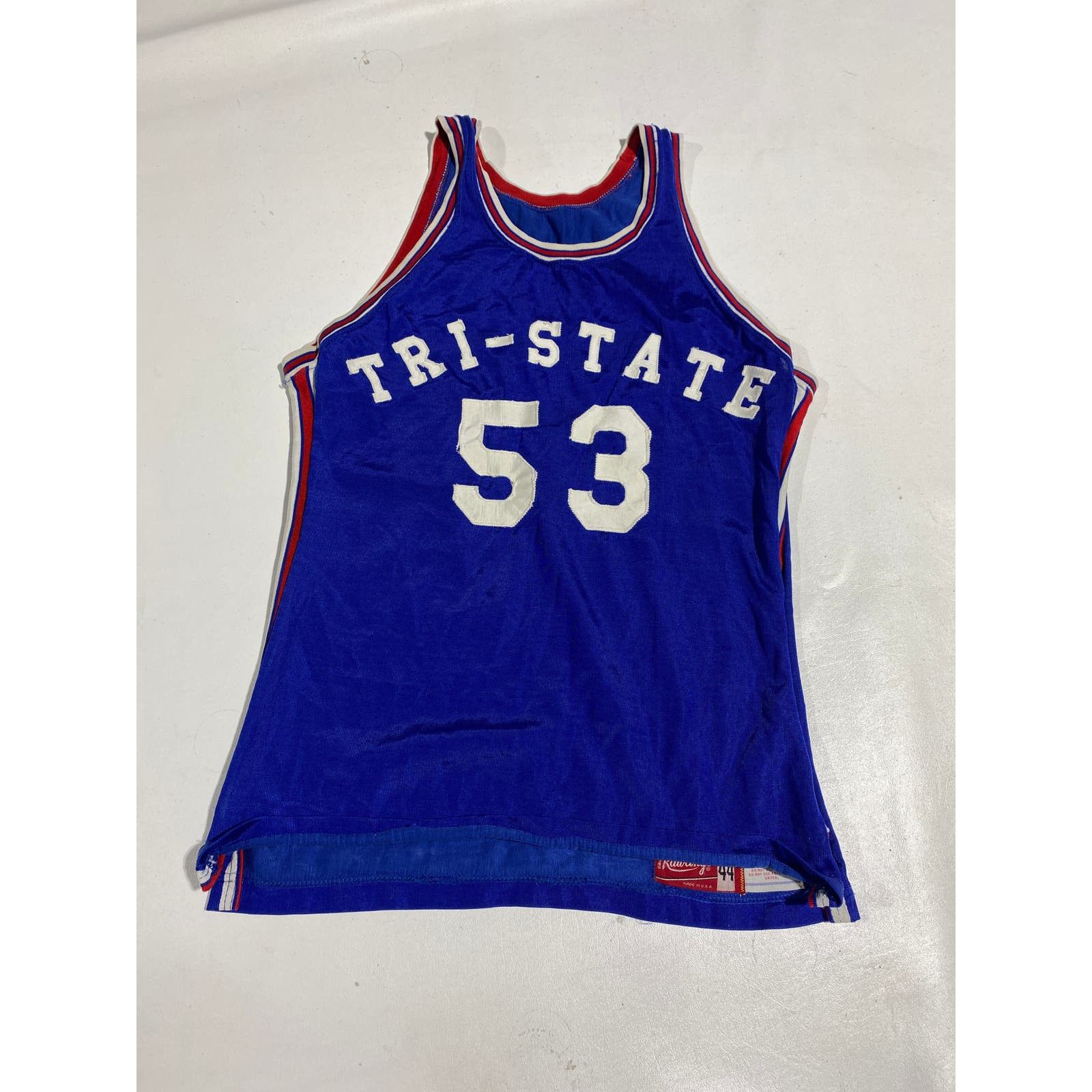 50's 60's Antique Basketball Jersey Rawlings Tri State Sz 38