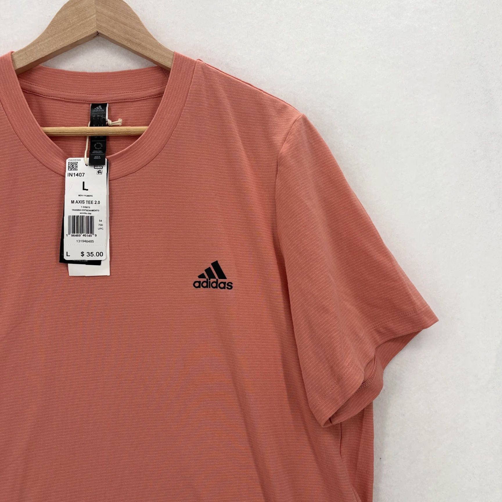 Adidas Adidas Axis Tee 2.0 Shirt Mens Large Orange Wonder Clay Training Athletic Gym Size US L / EU 52-54 / 3 - 2 Thumbnail
