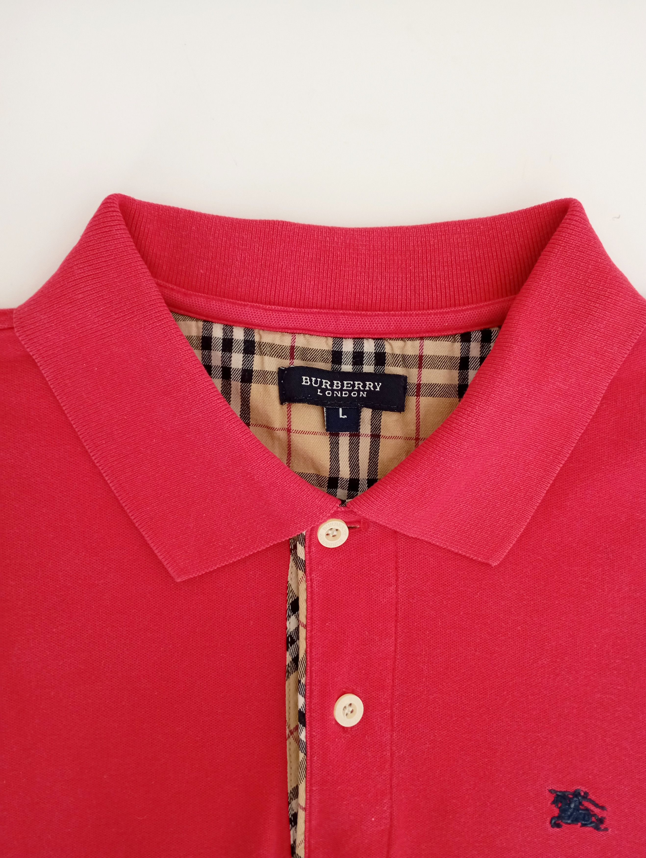 Burberry Vintage Burberry Nova Check Polo Shirt Made In Hongkong Size L / US 10 / IT 46 - 8 Thumbnail