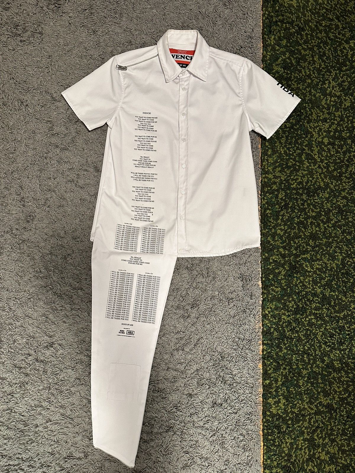 image of Hood By Air Wench Lyrics Shirt Size M in White, Men's