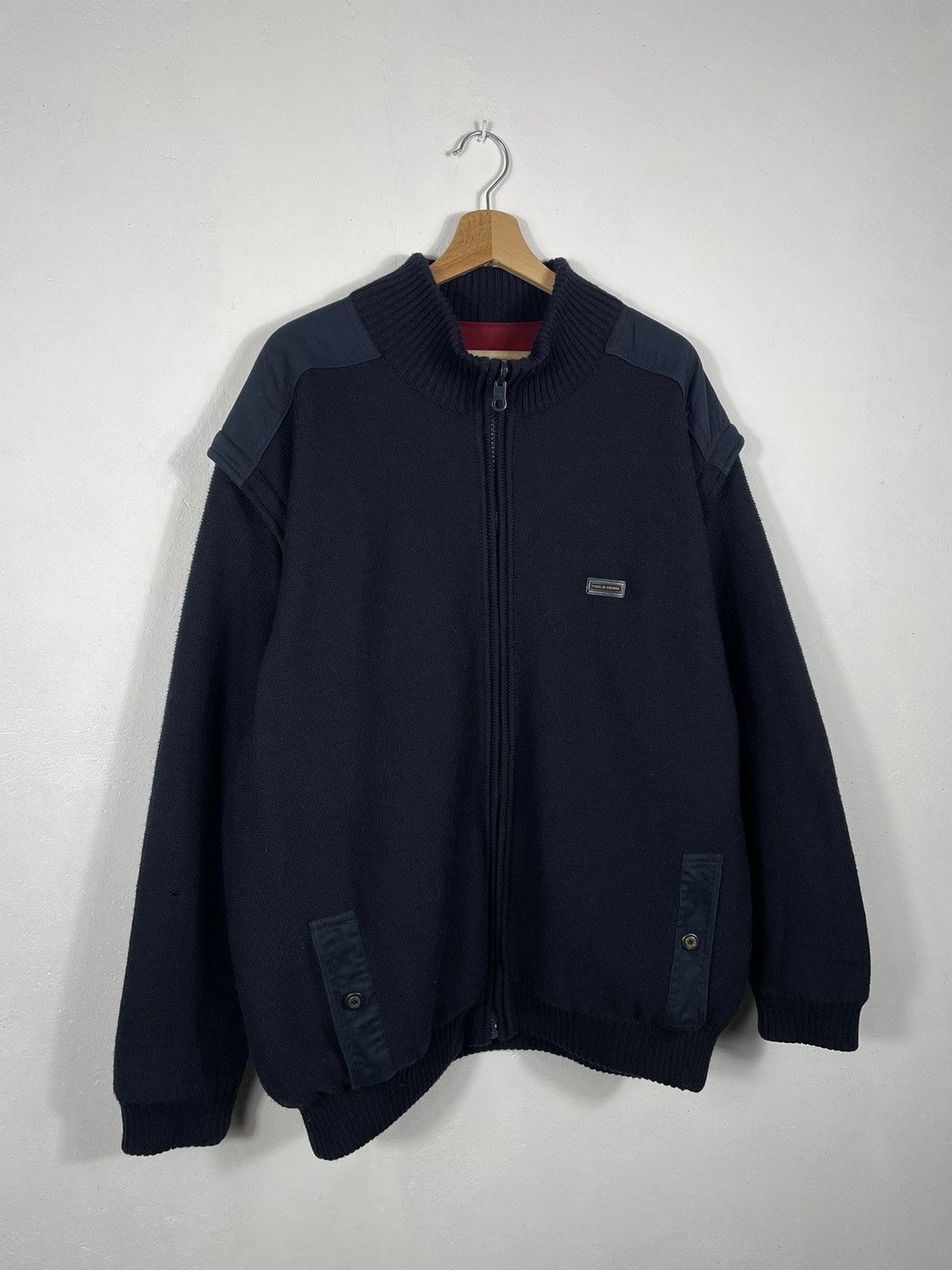 Designer × Paul & Shark × Vintage Retro 90s Navy Red Paul & Shark Double-sided Bomber Size US XXL / EU 58 / 5 - 10 Thumbnail