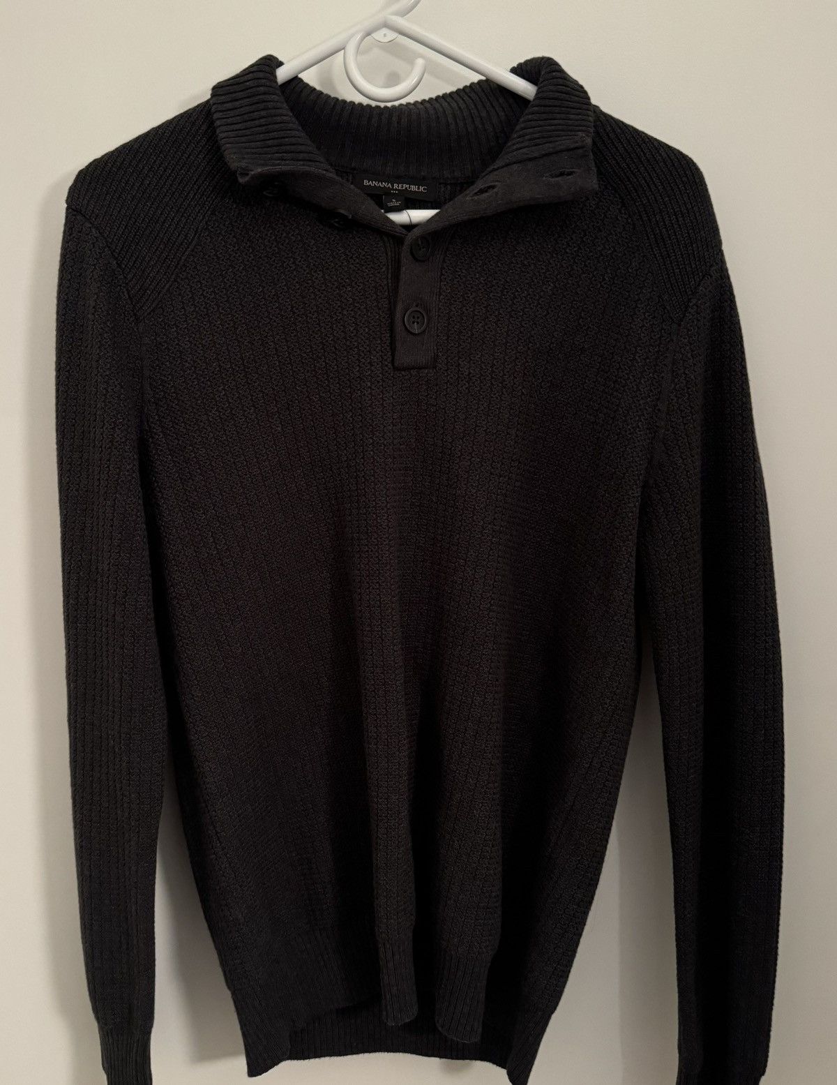 Banana Republic Outerwear Charcoal Knitted Sweater/Long Sleeve Size US S / EU 44-46 / 1 - 1 Thumbnail