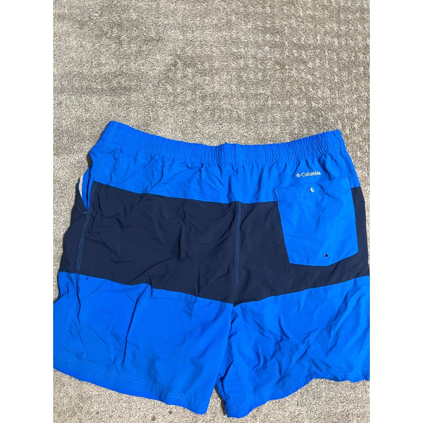 Vintage Columbia Shorts Men 7 Inseam XXL Blue Nylon Omni-Shield 50 UPF Elastic Waist Hiking Size US 39 - 2 Thumbnail